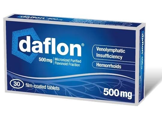 Daflon 500mg Tablets Plant-Based Flavonoid Supplement 30’s