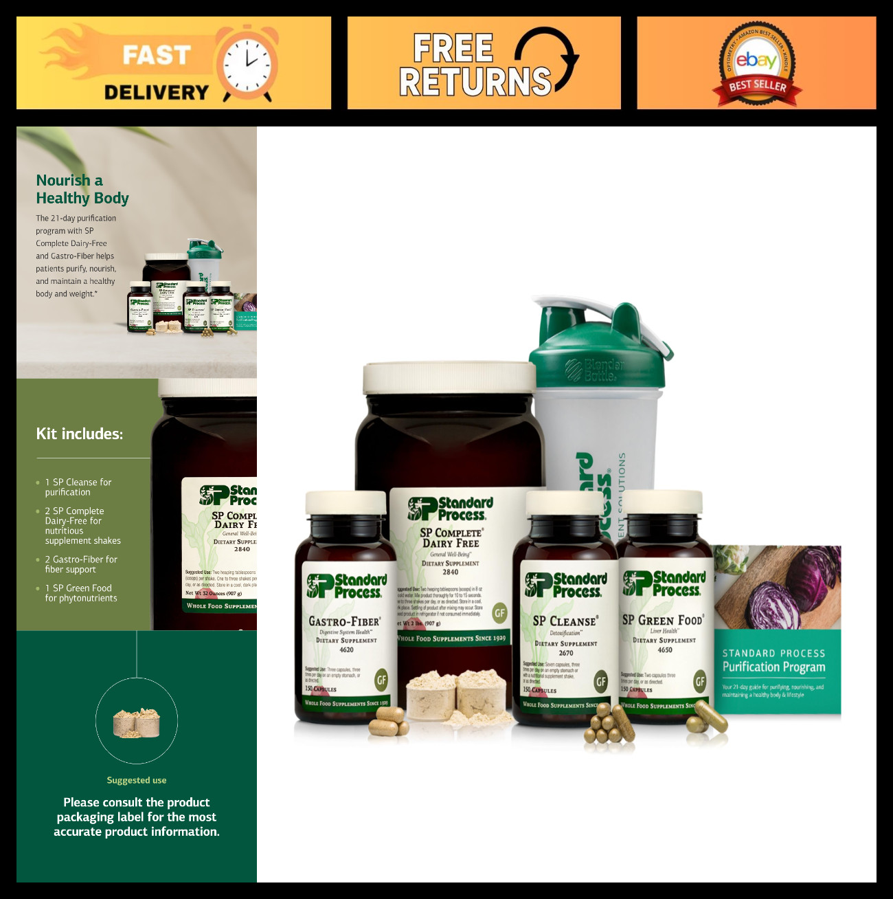 21-Day Detox Kit – Vegan, Gluten-Free, Dairy-Free SP Complete & Gastro Fiber