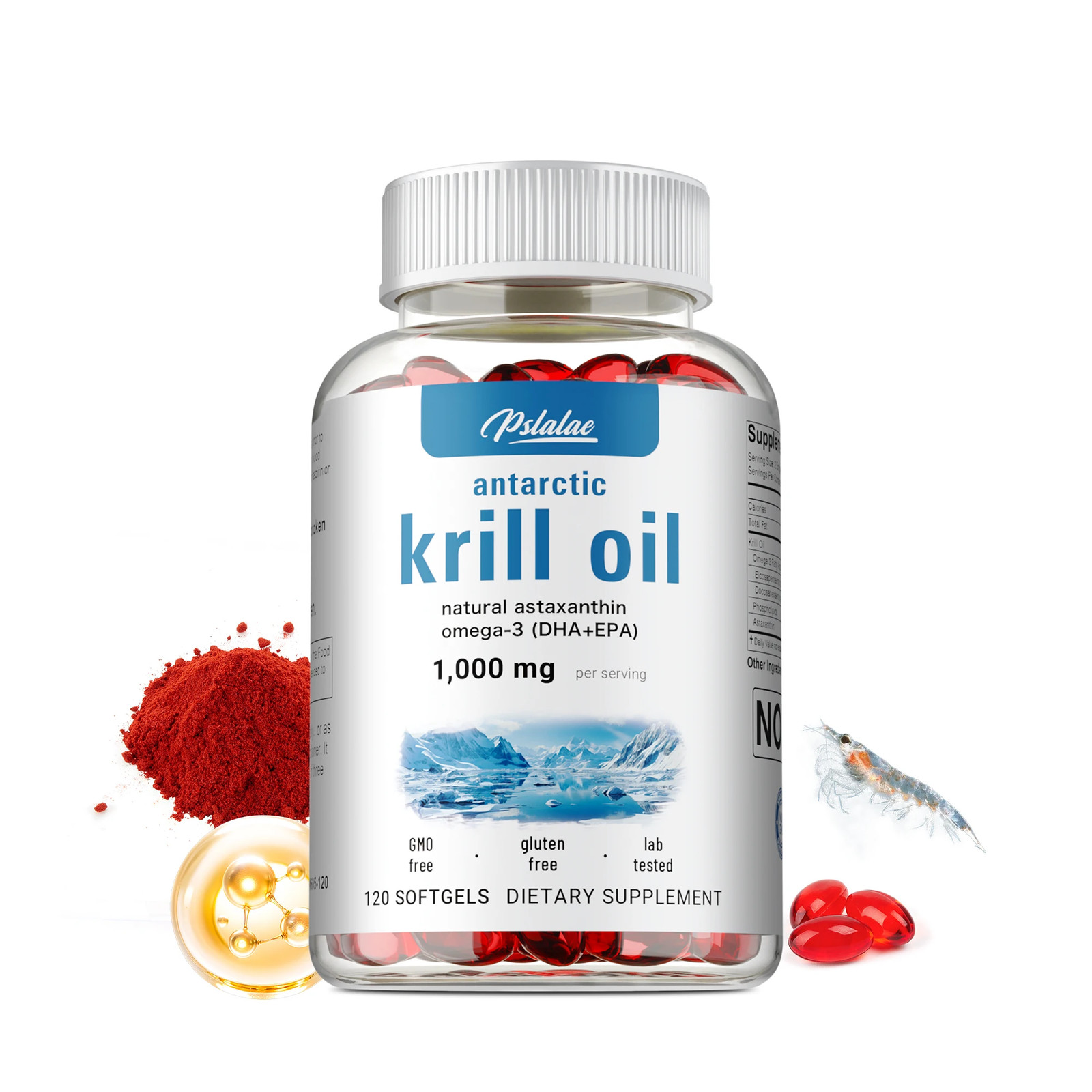 Antarctic Krill Oil 120pcs – Heart, Joint & Eye Health,Promotes Clarity & Memory