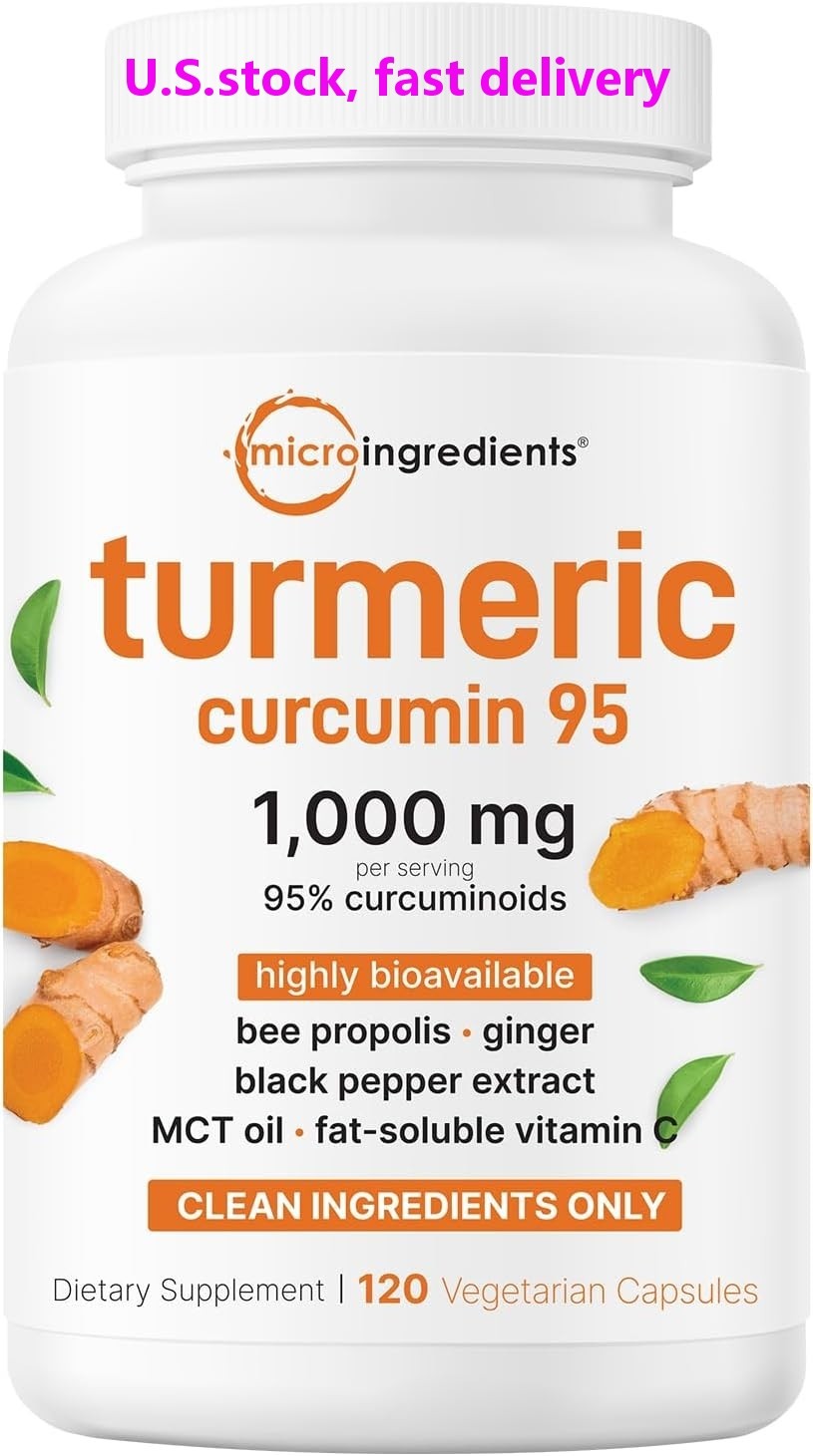 Turmeric Curcumin Supplement 1000mg 95% Curcuminoids Black Pepper/MCT/Bee Prop