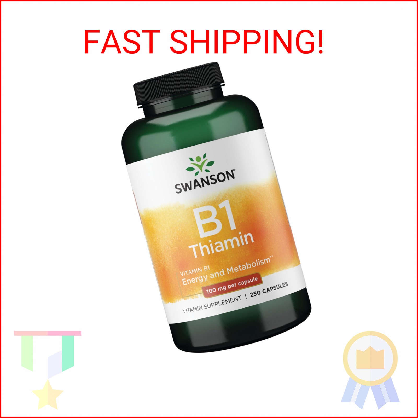 Swanson Vitamin B1 (Thiamin) – Promotes Healthy Metabolism and Provides Energy S