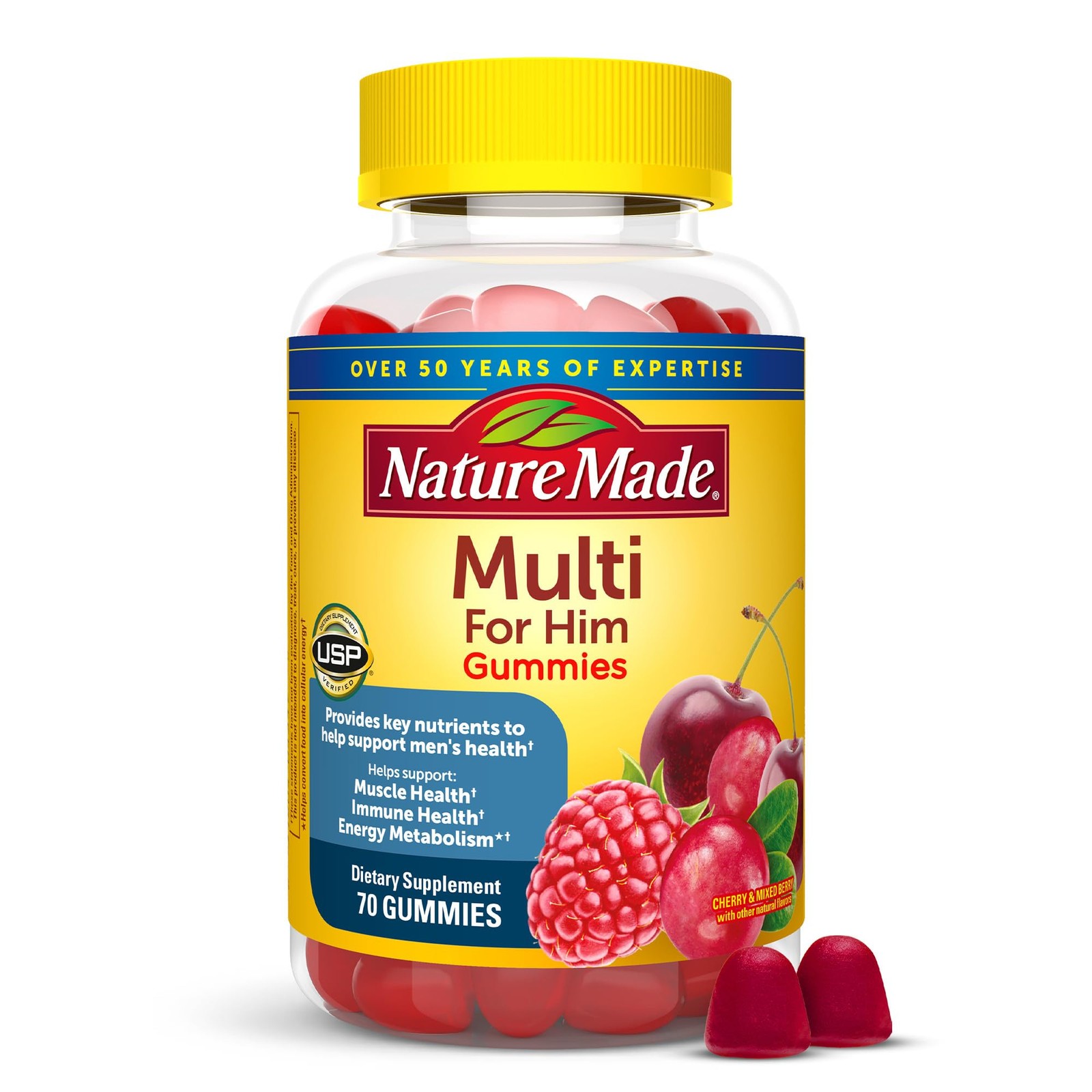 Nature Made Multi for Him, Mens Multivitamins Gummies, Energy Metabolism 5-2026