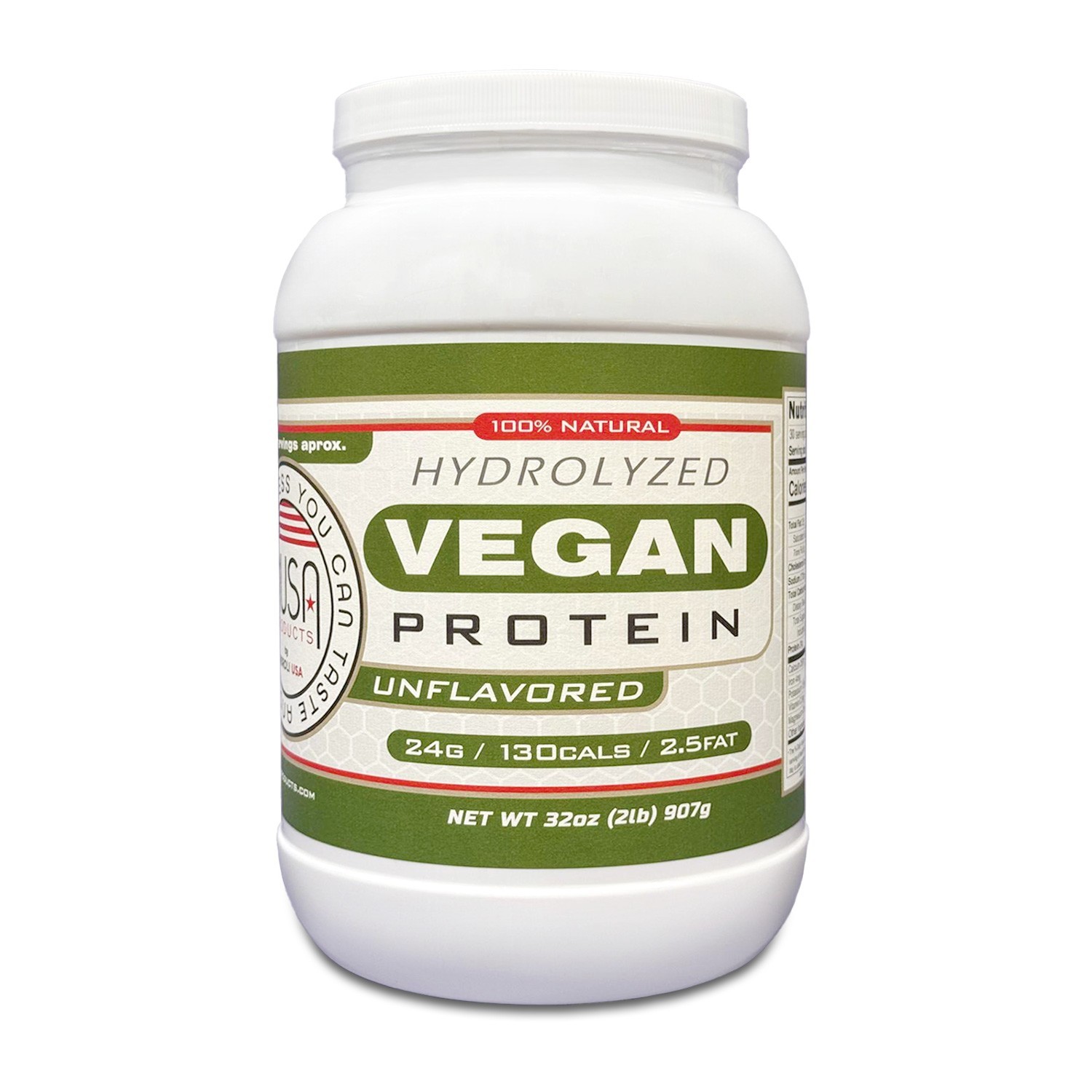 MUSA Hydrolyzed Vegan Protein, Unflavored, 32oz (2lb), 24g Protein, 130 Cal