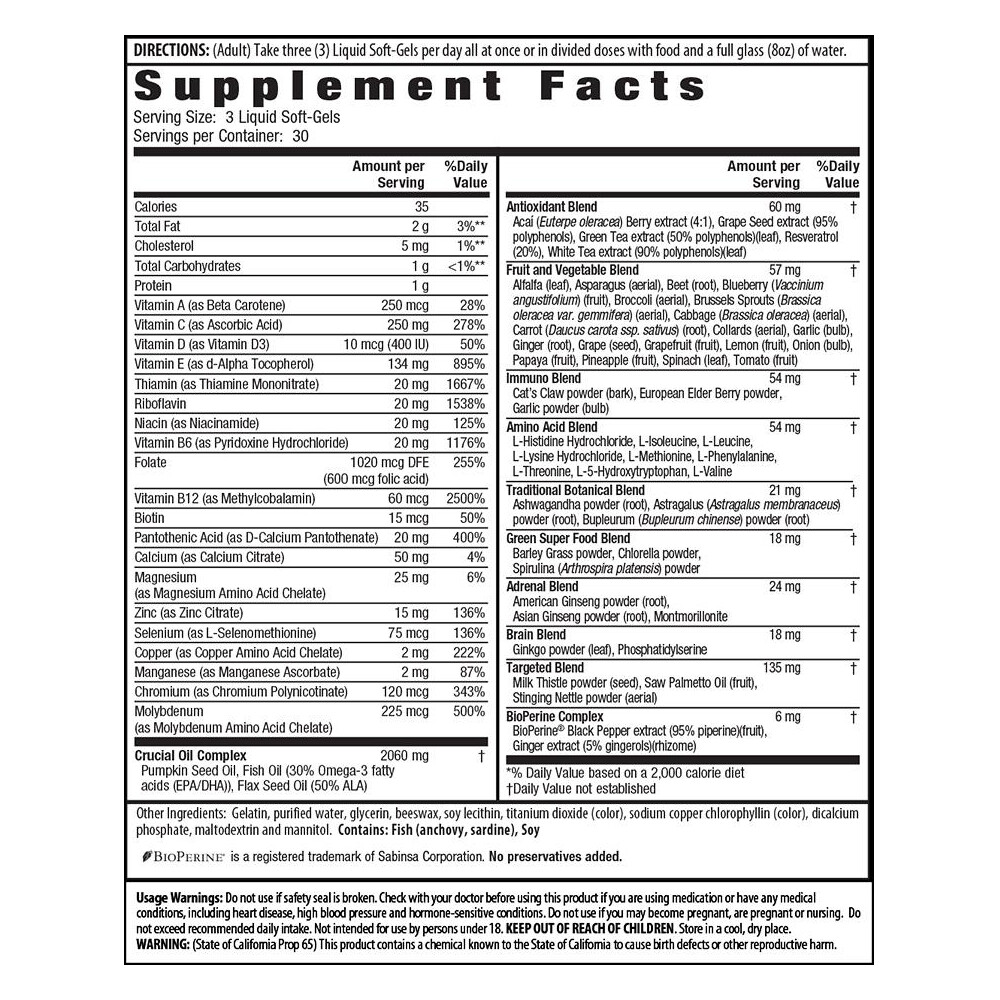 Irwin Naturals Living Green Men’s Multivitamin 120 Liquid Soft-Gels