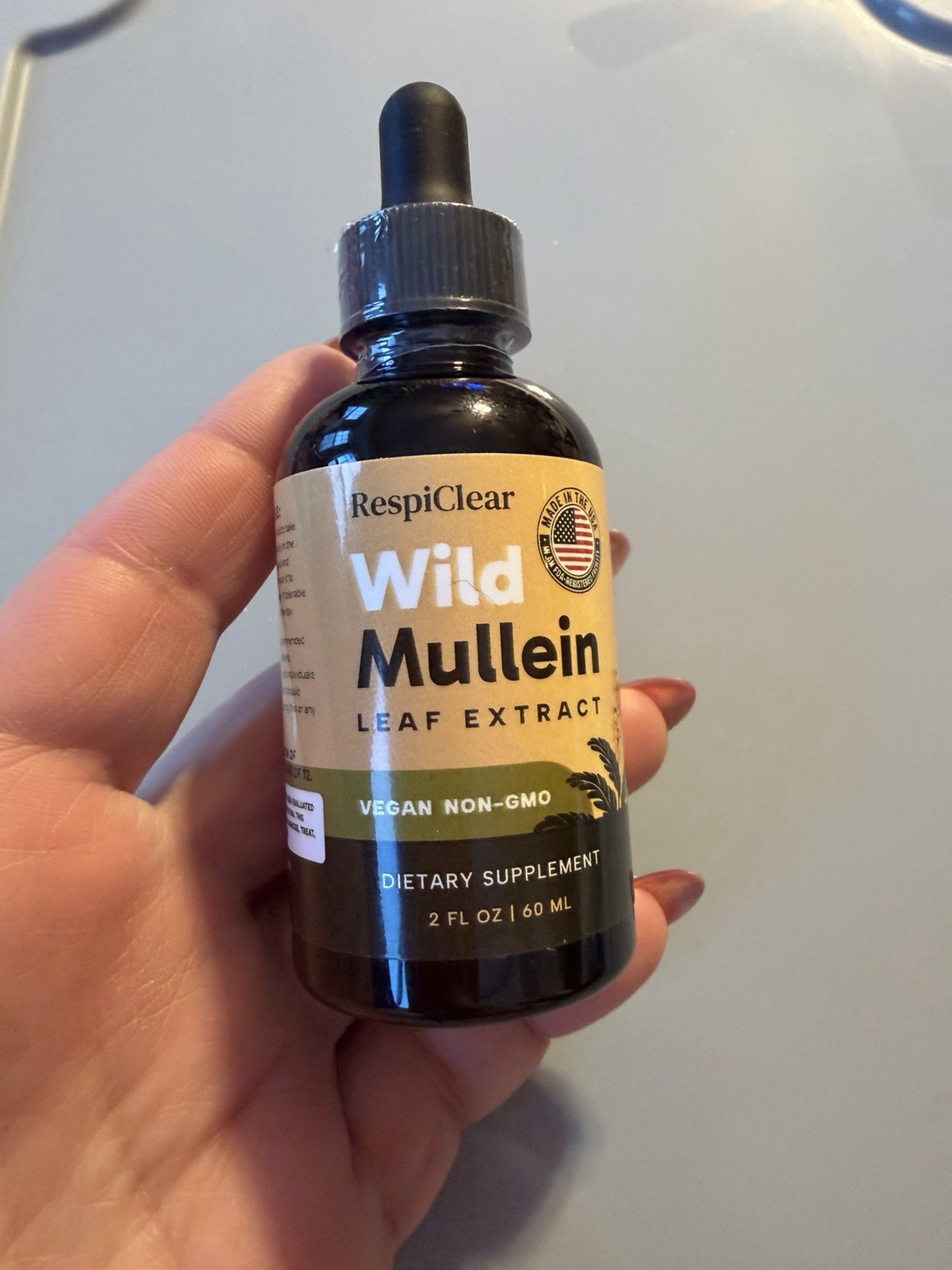 Wild RespiClear Mullein Leaf Extract Liquid Drops Vegan Non-GMO Lemon 2 fl oz