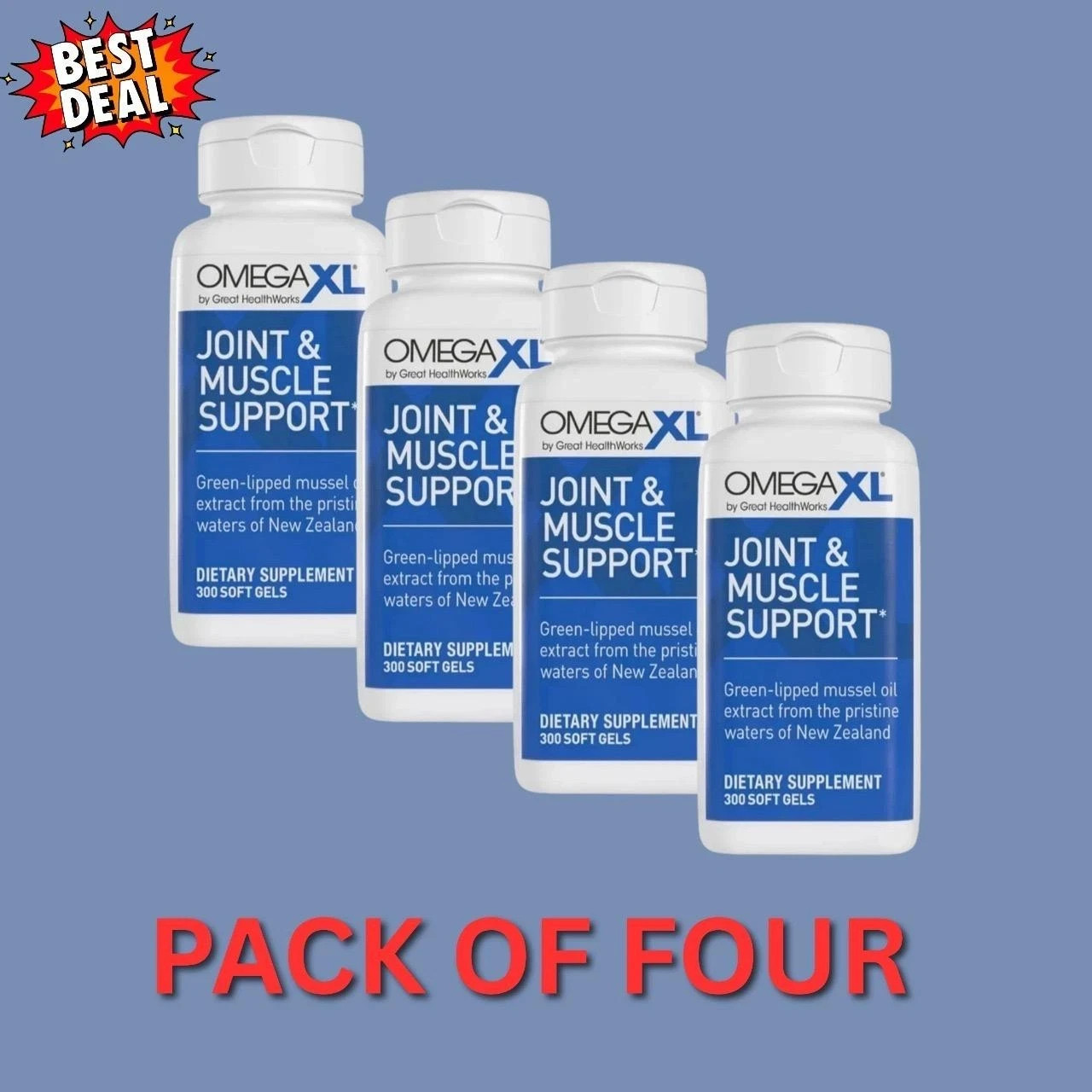 Omega XL300 Capsules Green Lipped Mussel Joint Relief Formula (Pack of 4)