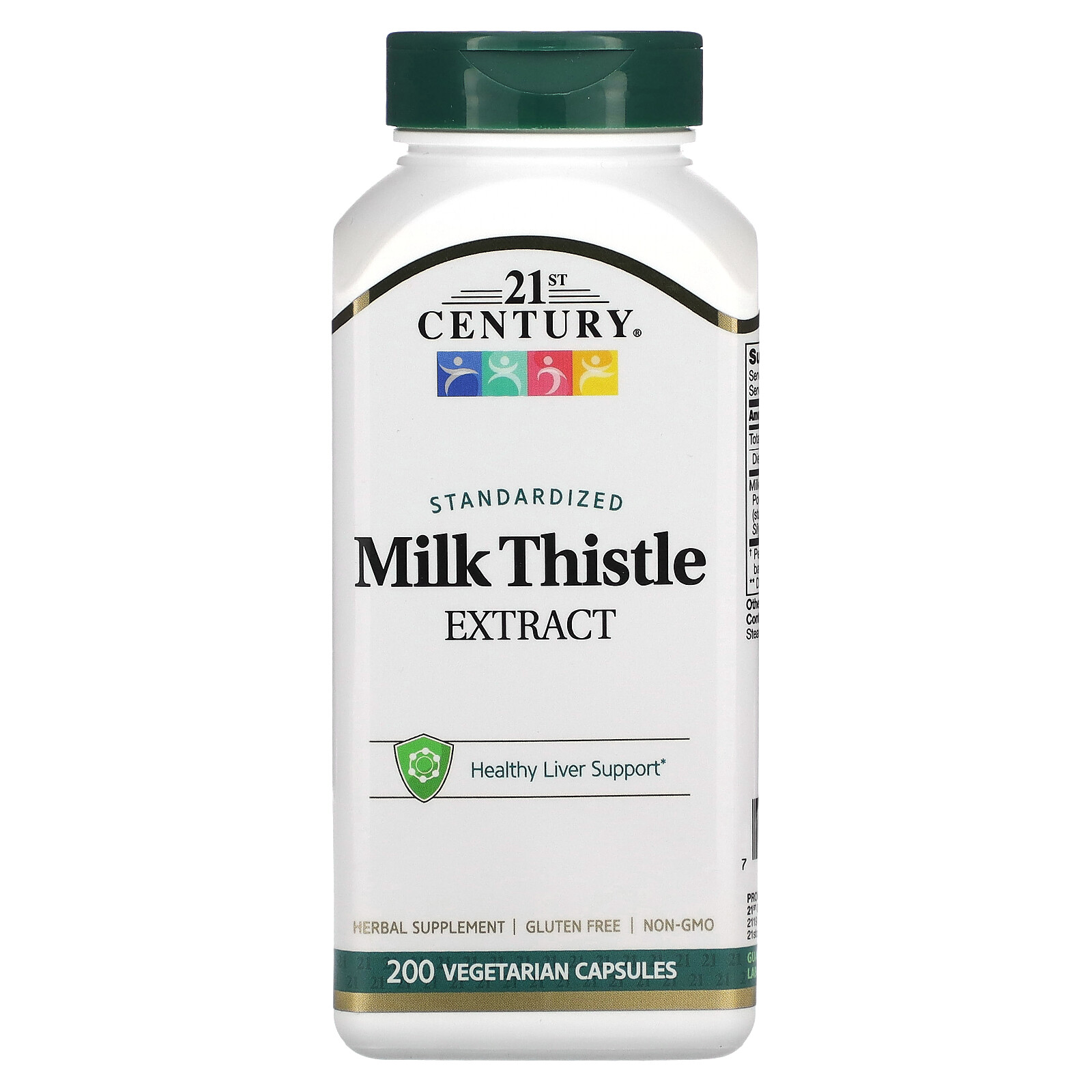 21st Century Milk Thistle Extract 200 Veggie Caps No Artificial Colors, No