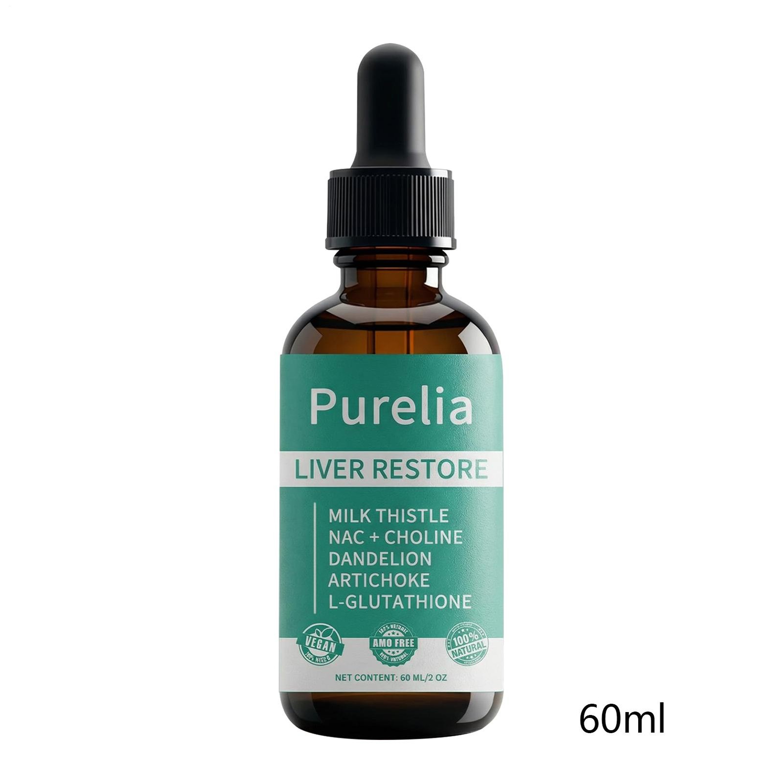 Purelia Liver Restore, Complete Liver Support Supplement With Milk Thistle 60ml