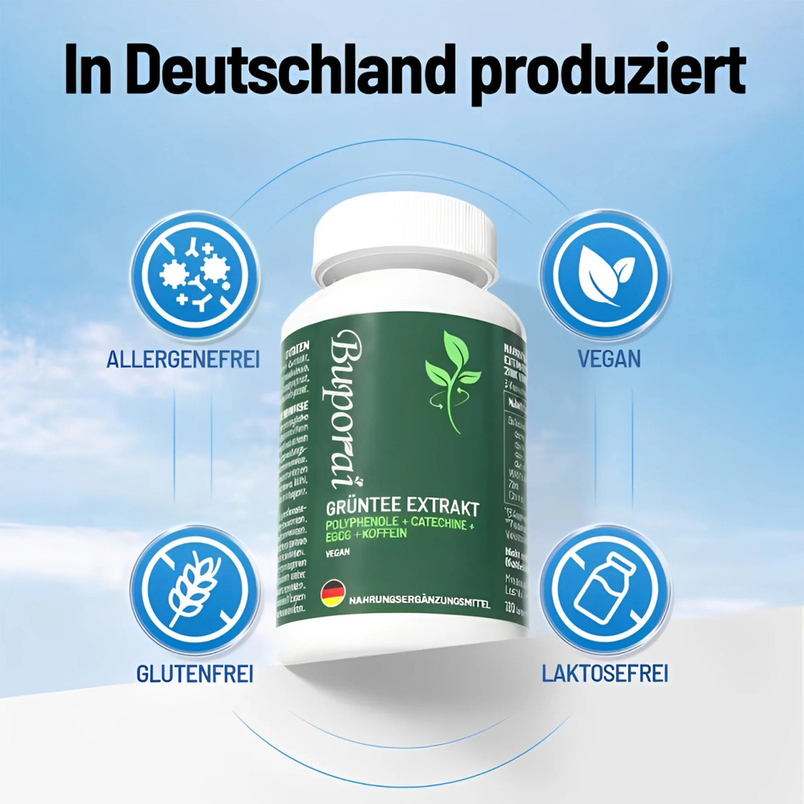 Green Tea Extract 240pcs,Provides Energy,Appetite Suppression,Support Gut Health