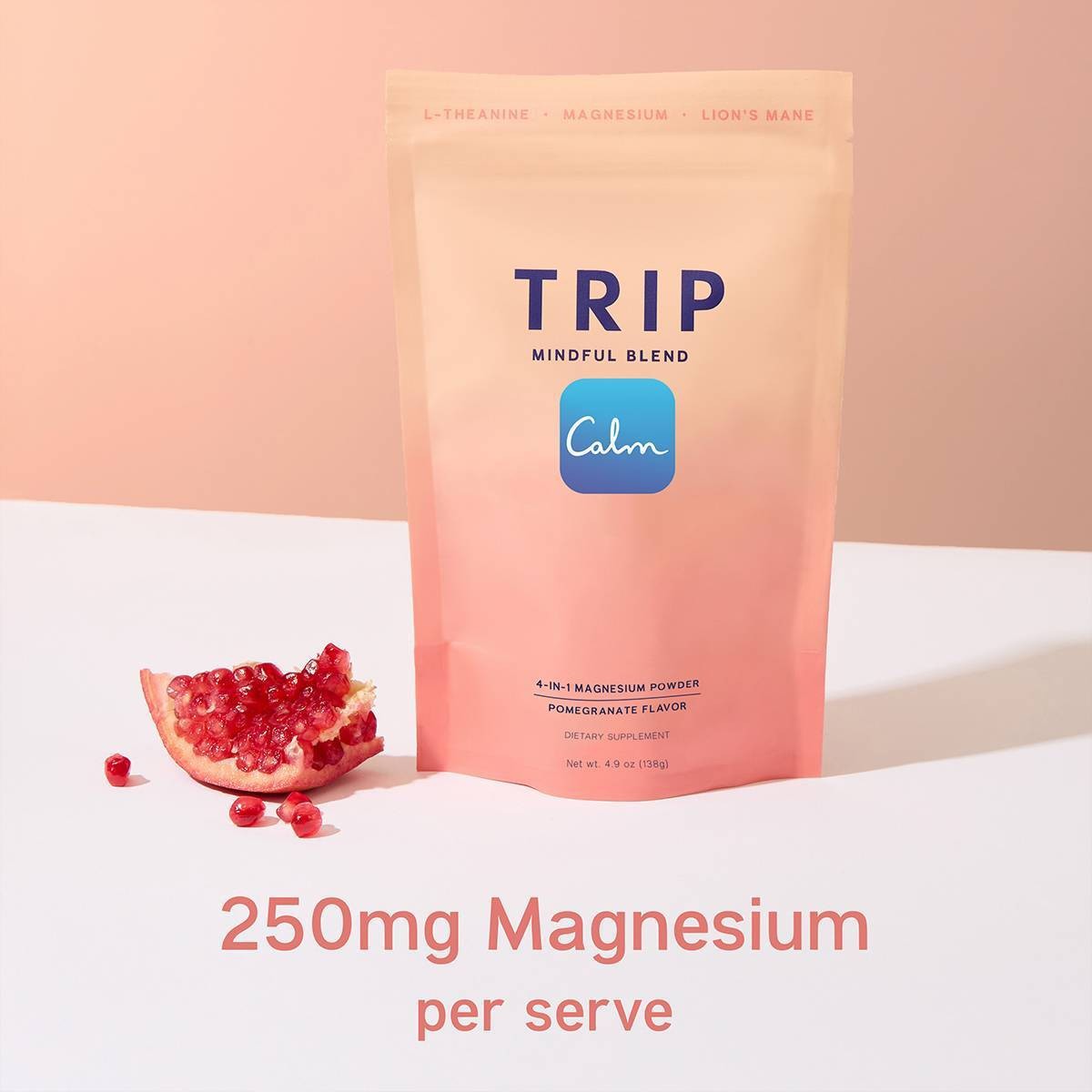 TRIP 4-in-1 Calming Magnesium Citrate Powder – Pomegranate – 4.9oz – 30s