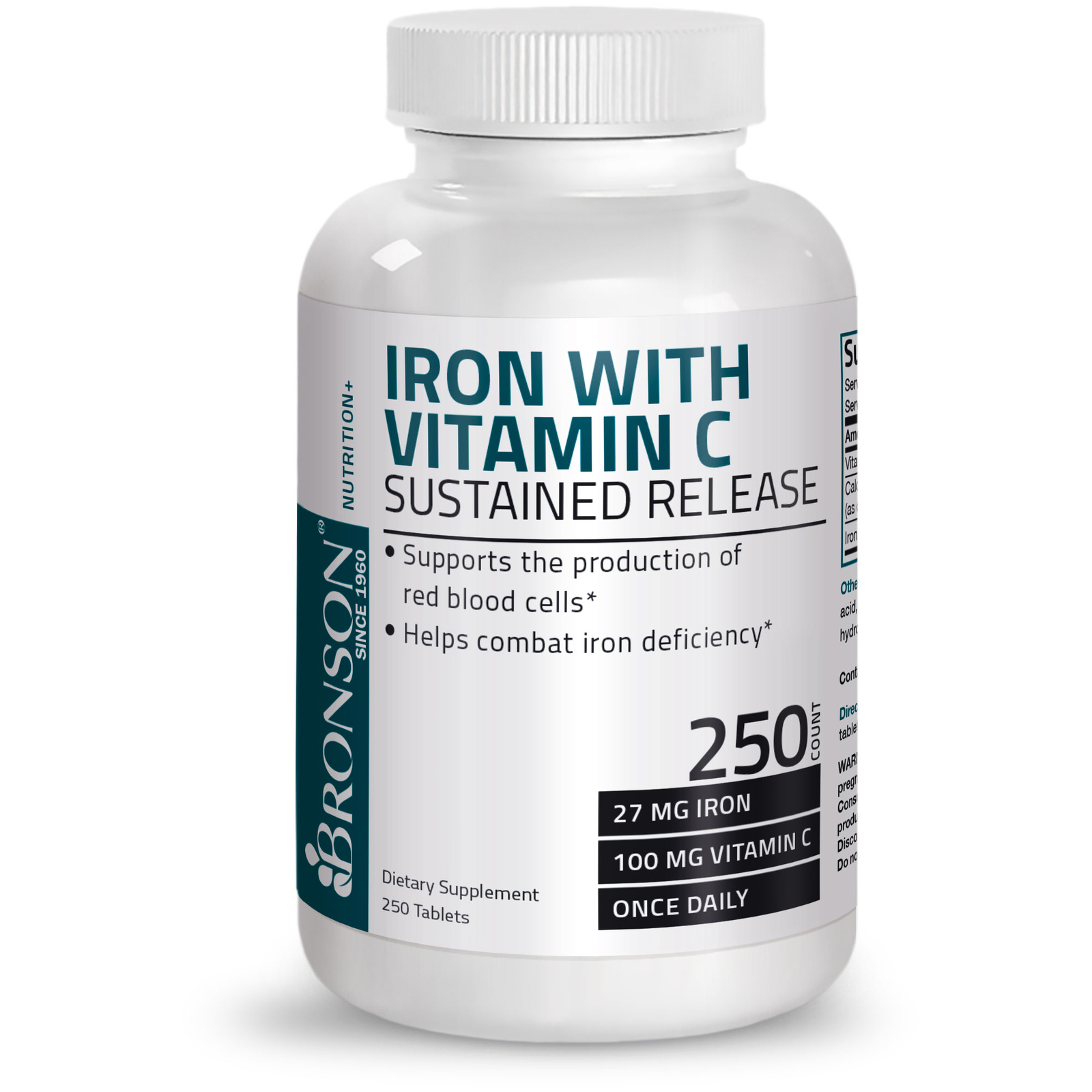 Bronson Iron with C Sustained Release, 250 Tablets