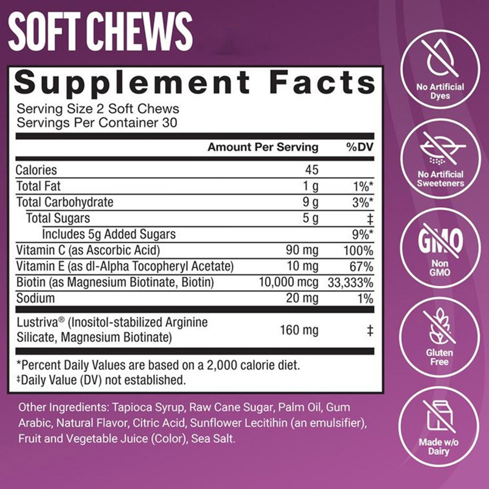 Factor FOKGE Hair Growth Accelerator Soft Chews, Hair Growth Vitamins For Women