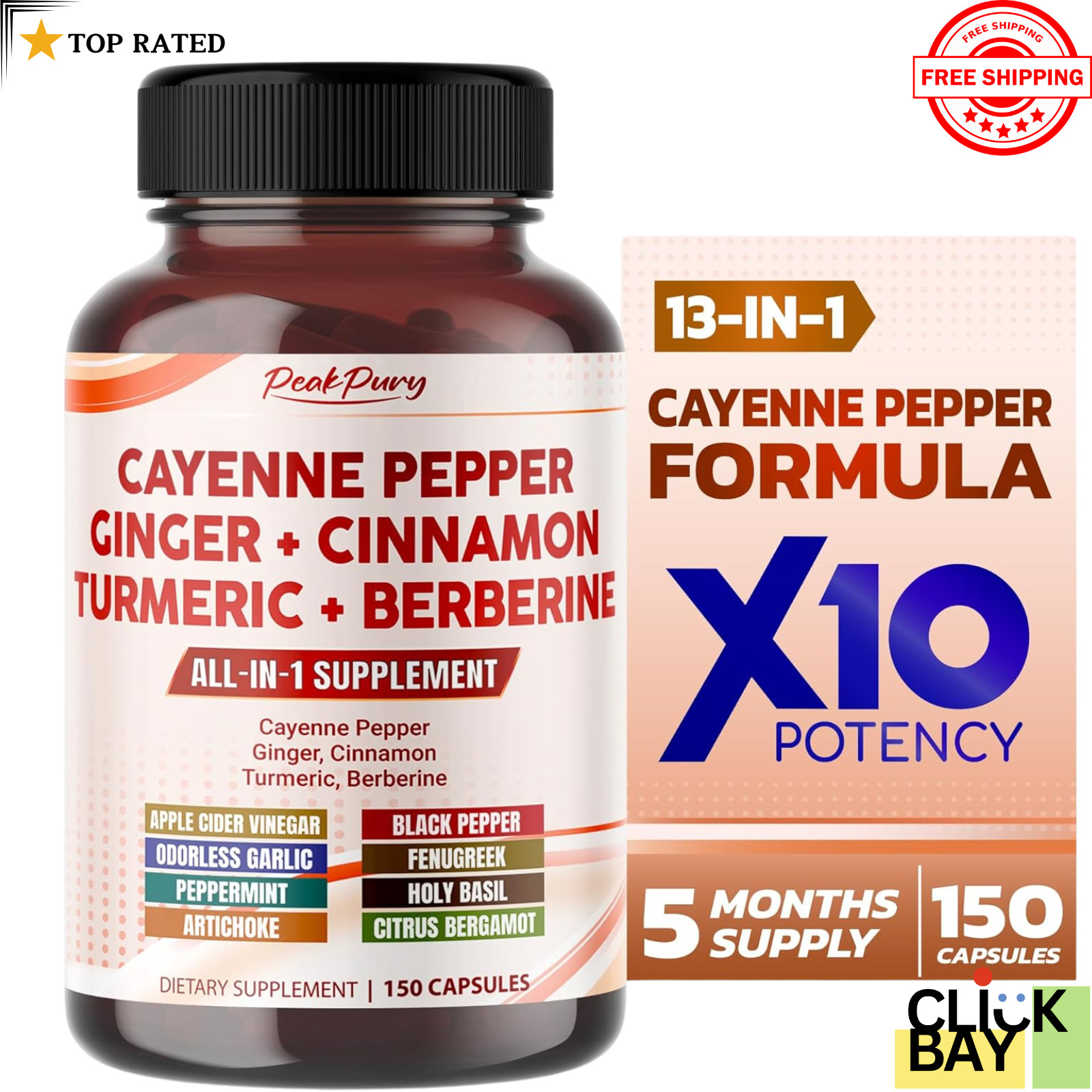 Cayenne Pepper 8000Mg Ginger 3000Mg Turmeric 2500Mg Berberine 2500Mg – Digestion