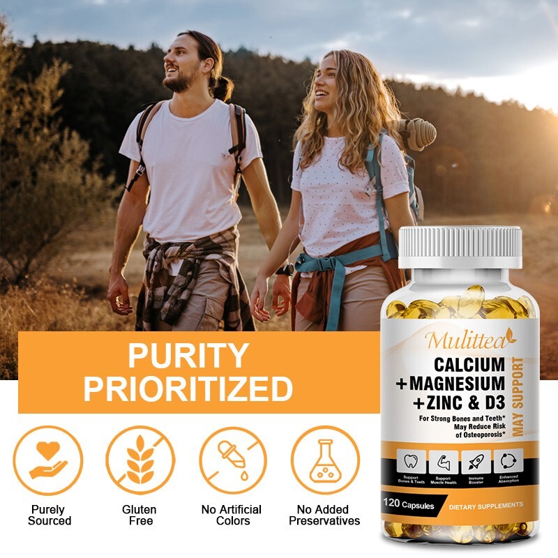 Calcium Magnesium Zinc Vitamin D3 1000MG Complex Softgels-High Absorption