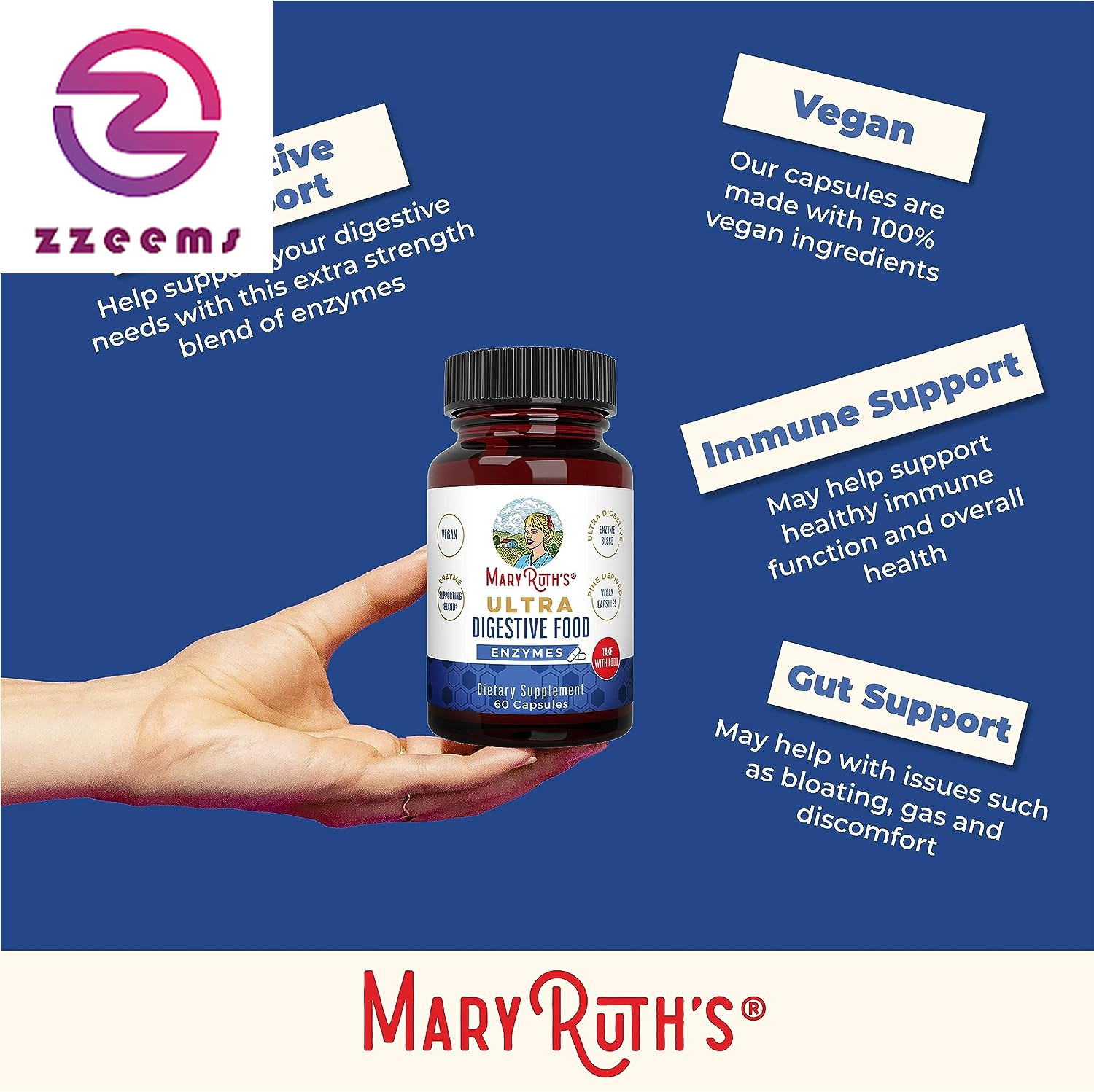 Ultra Digestive Enzymes Capsules | up to 2 Month Supply | Enzyme Supplement for