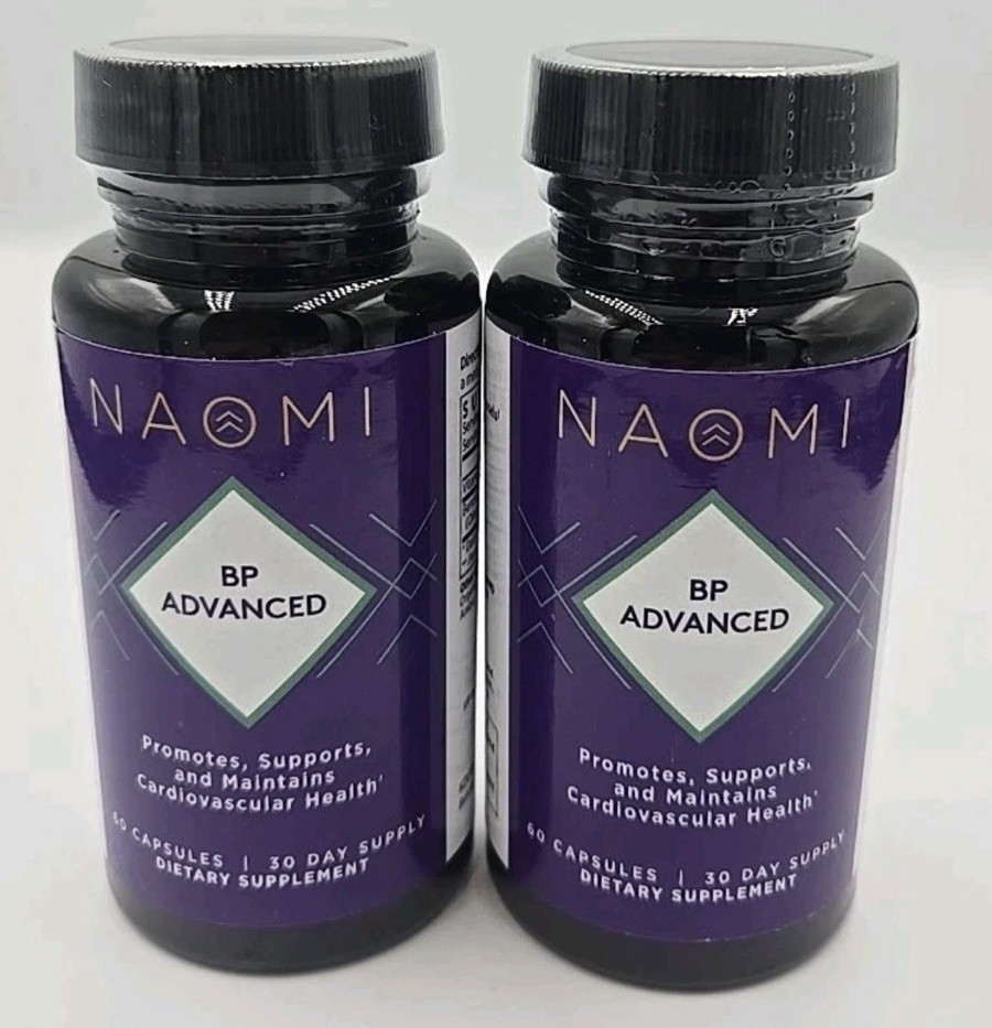 Lot of 2 NAOMI BP Advanced, Blood Flow & Cardiovascular Support 60 Count 05/27
