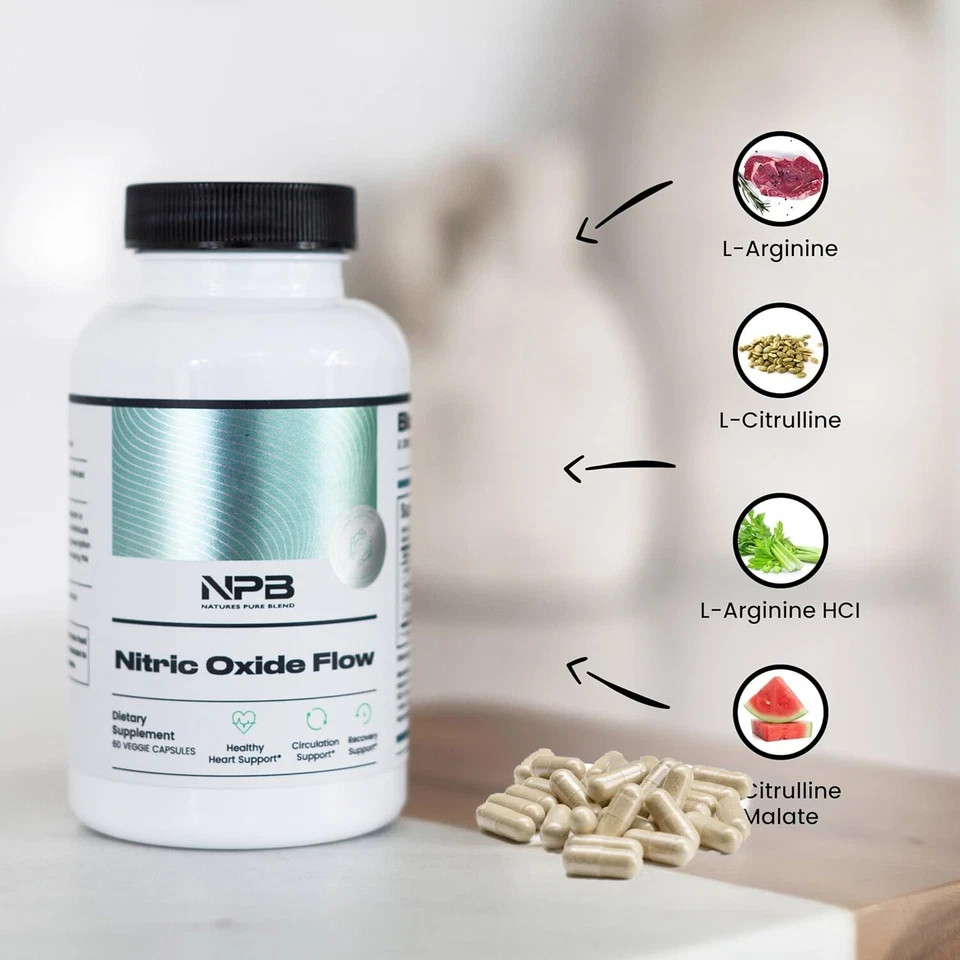 Nitric Oxide Flow Blood Pressure Support Improve Circulation-Natures Pure Blend