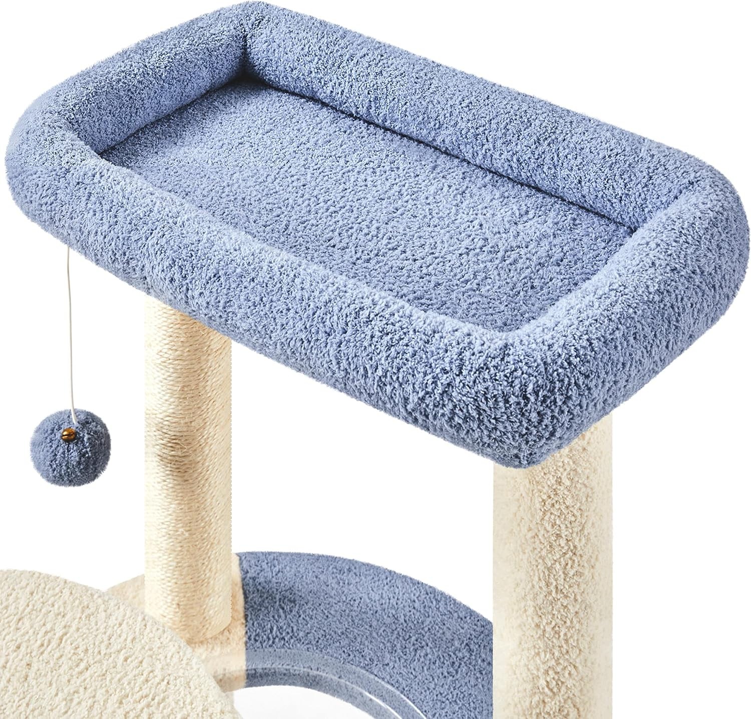 Yaheetech Cat Scratching Posts with Cat Bed,35in Cat Scratcher with 2 Scratching