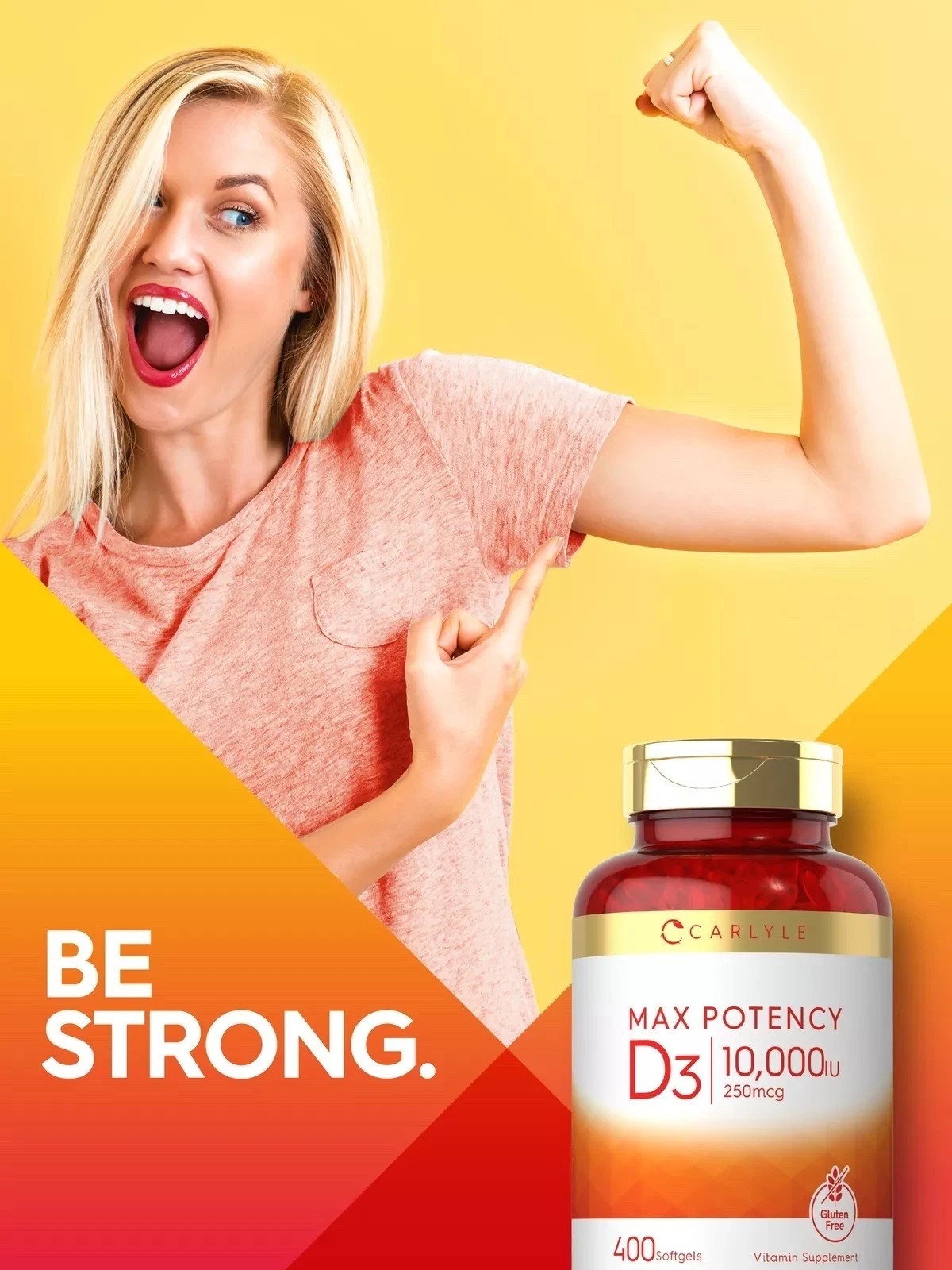 Carlyle Vitamin D 10000 IU 400 Softgels | Value Size | Max Potency | Non-GMO, Gl