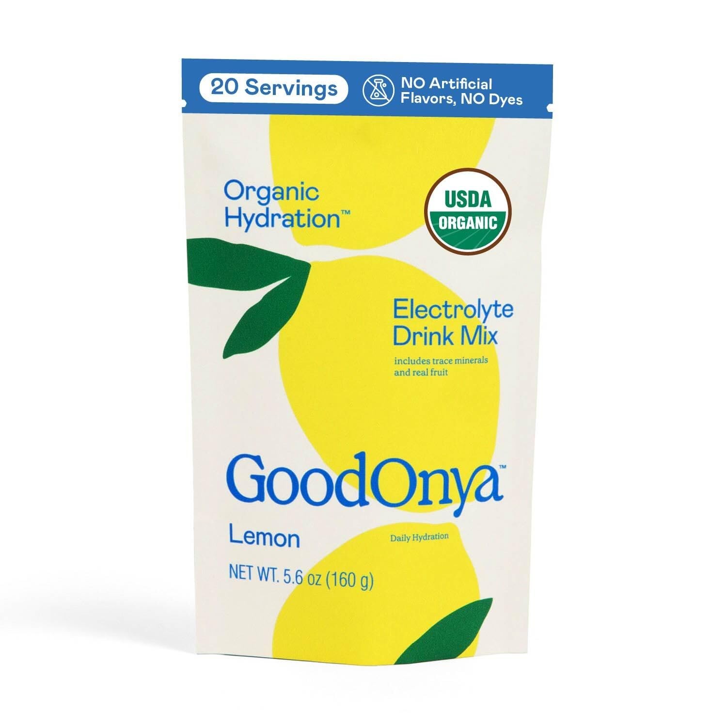 GOODONYA Organic Hydration Electrolyte Drink Mix Lemonade