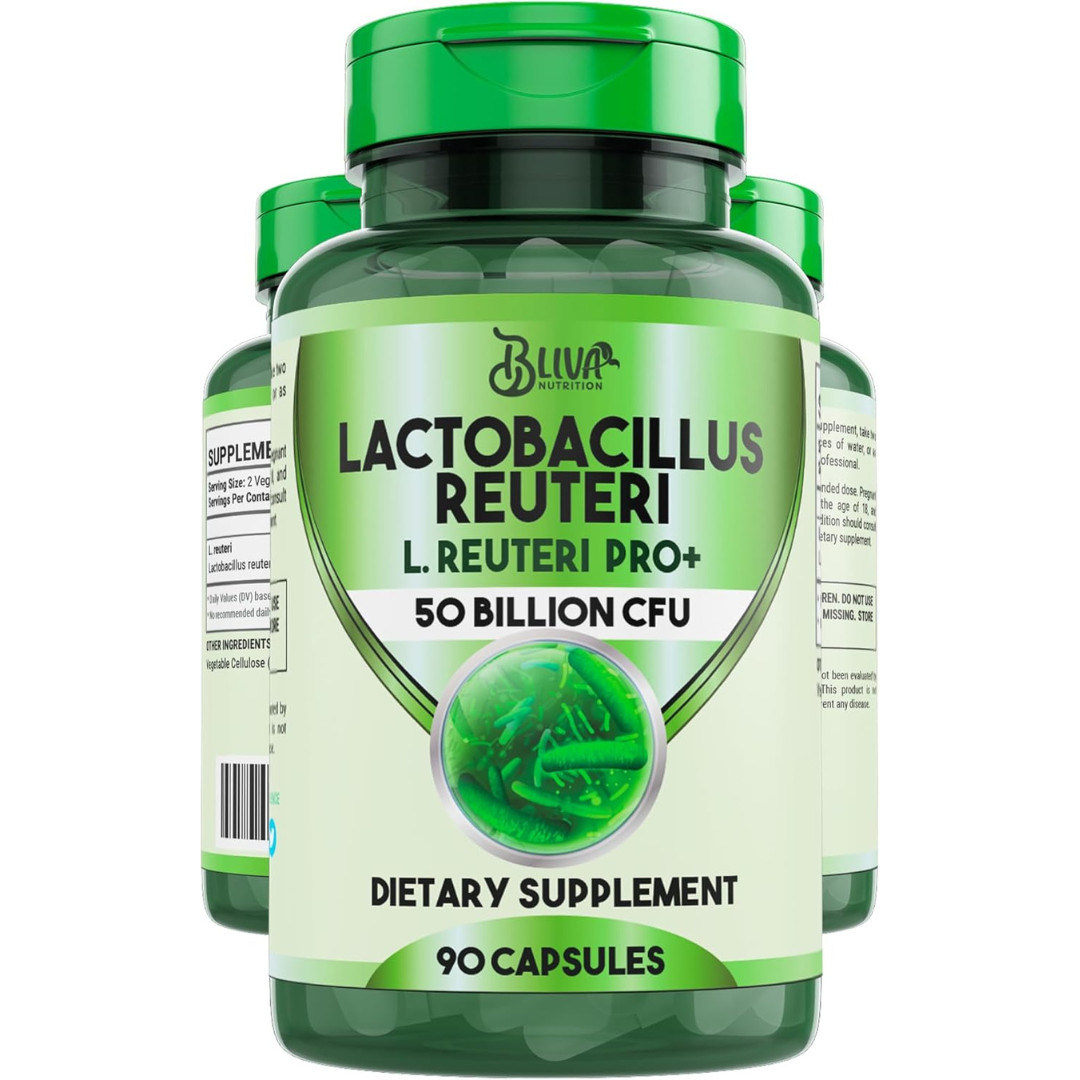 BLIVA Lactobacillus Reuteri Capsules – L Reuteri – 50 Billion CFU per Serving –