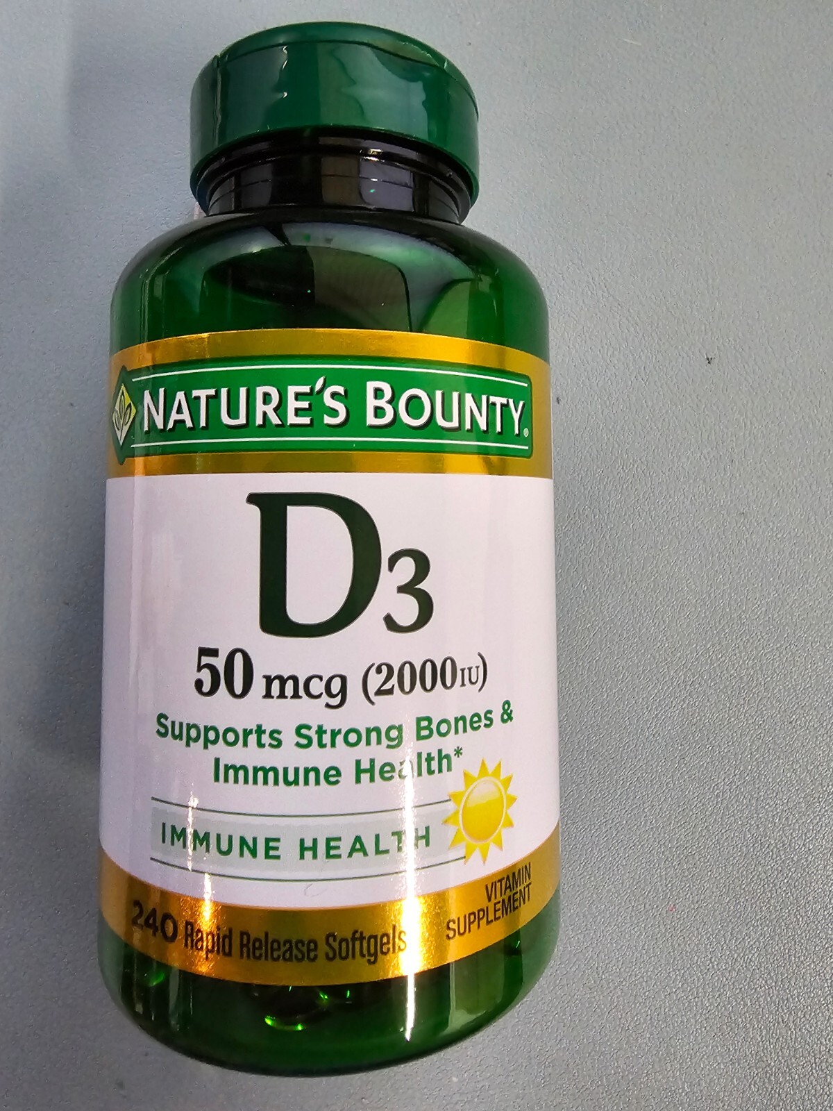 Nature’s Bounty Vitamin D3 2000 IU 240 Softgels – Strong Bones & Immune