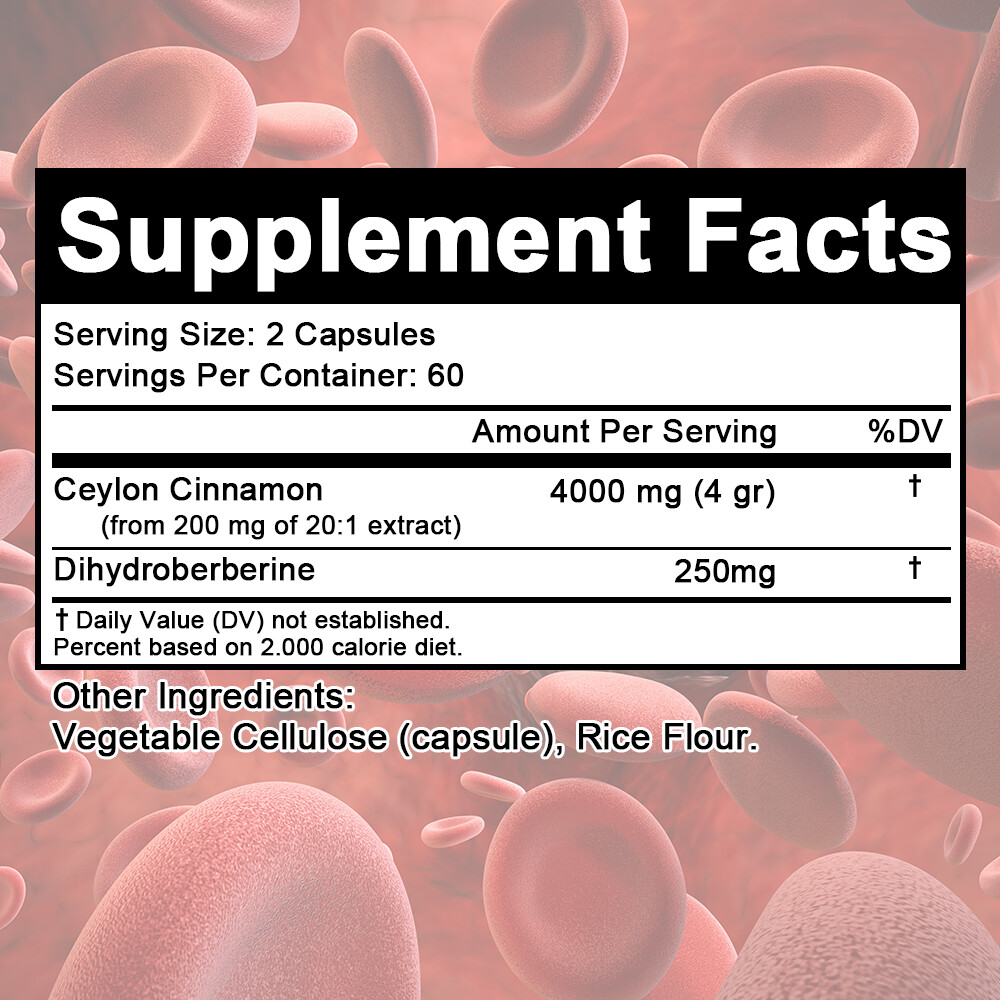 Berberine Capsules – 4000 mg – Blood Circulation – Gut Health – 120 Capsules