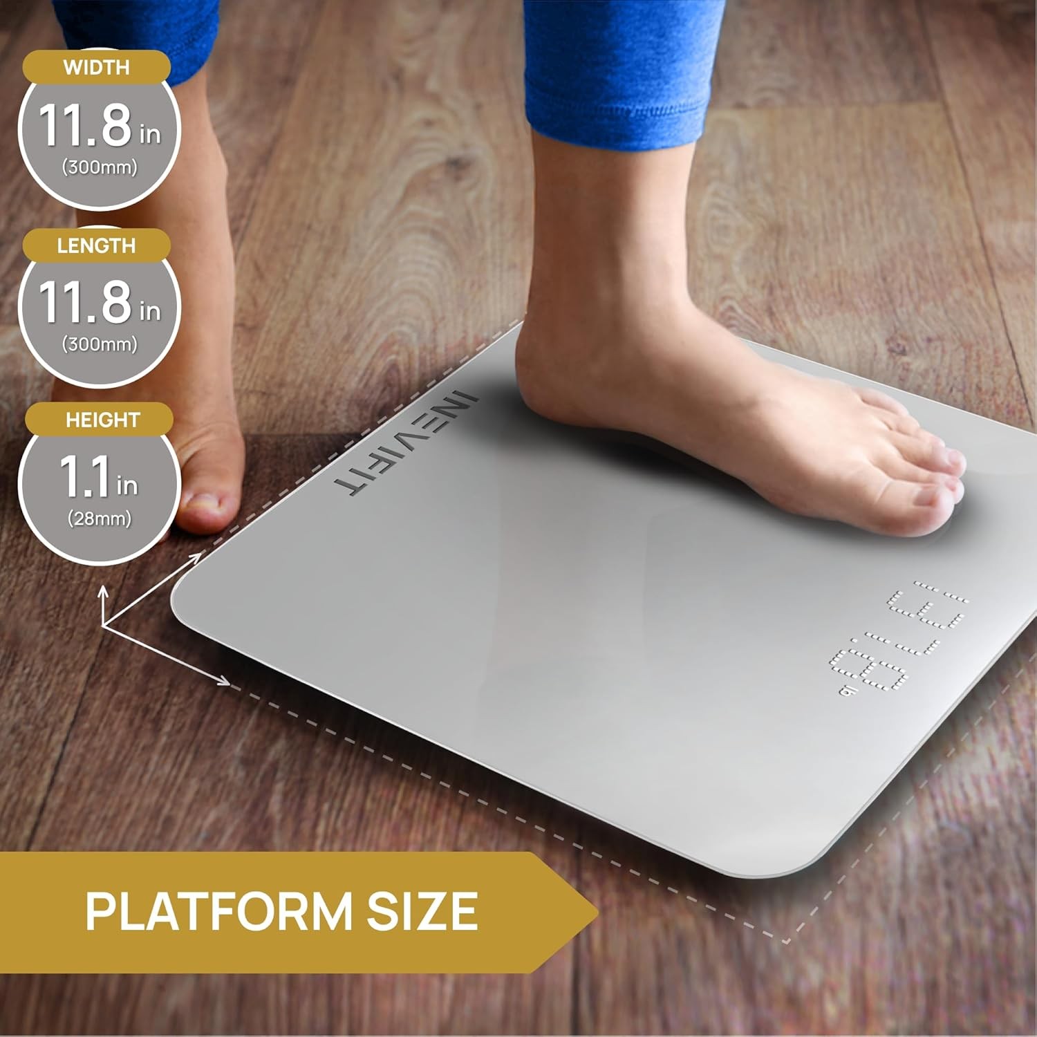 Premium Bathroom Scale, Highly Accurate Digital Bathroom Body Scale, Measures We