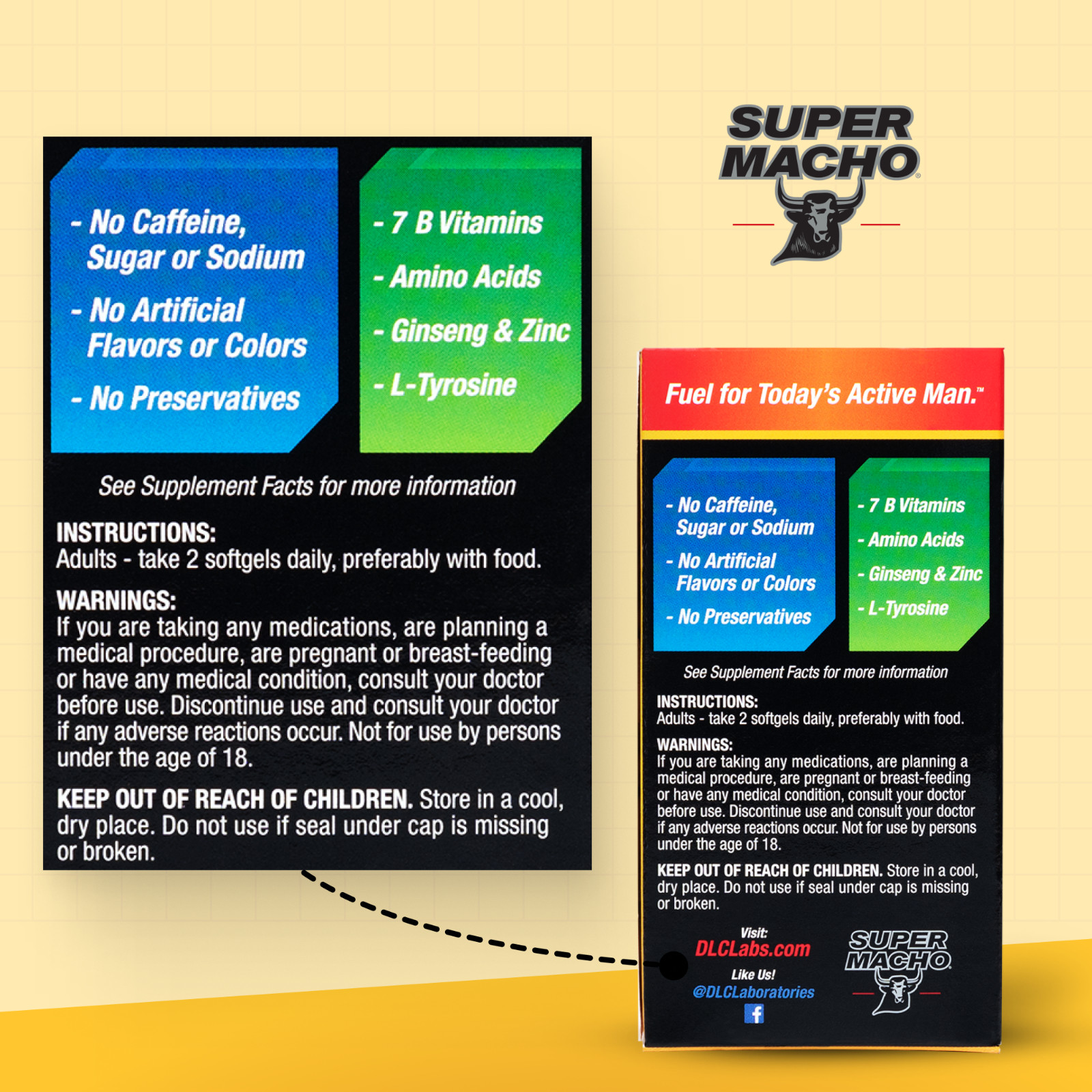 Super Macho with Zinc, Ginseng and High Potency B Vitamins, 50 softgels, 08/2025