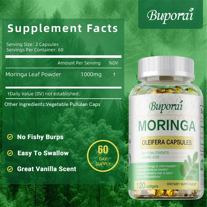 Moringa 240pcs – Promotes Skin, Bone Immune & Gut Health, Improve Concentration