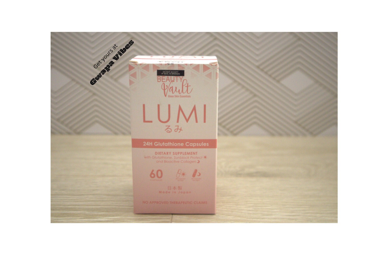 Beauty Vault LUMI 24H Glutathione Capsules, 60 Capsules (Authorized US Seller)