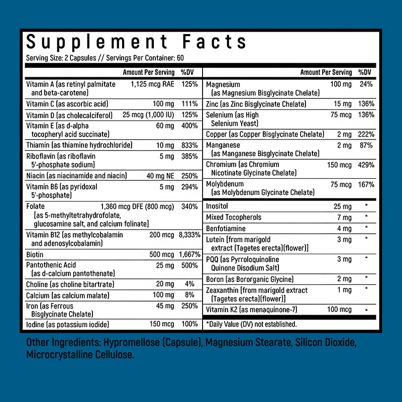 Multivitamin Easy To Swallow Capsule Immune Support Balance Your Energy Levels