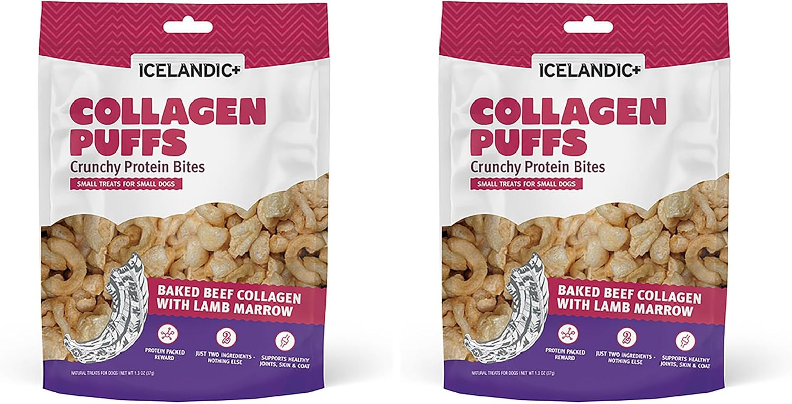 Collagen Puffs: Baked Beef Collagen with Lamb Marrow 1.3Oz – Small Dog Treats, C