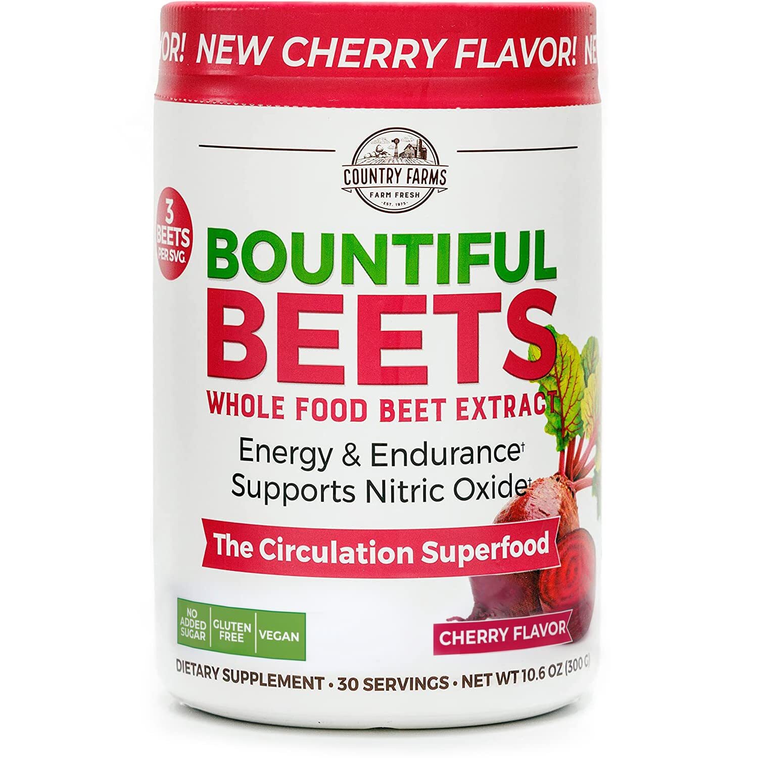 Bountiful Beets Superfood Extract Supports Healthy Circulation Cherry Flavor