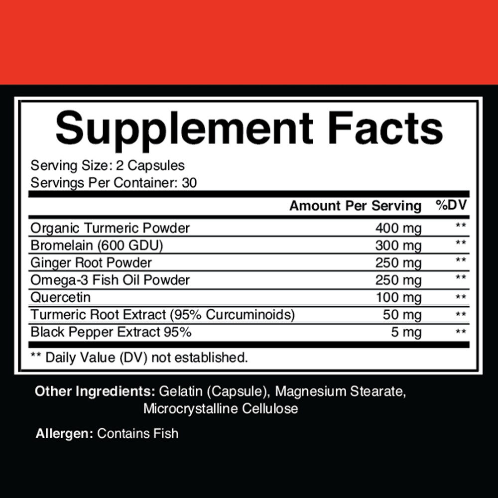 Angry Supplements Natural Turmeric Ginger Maxx, Joint Support Flexibility, 6PK