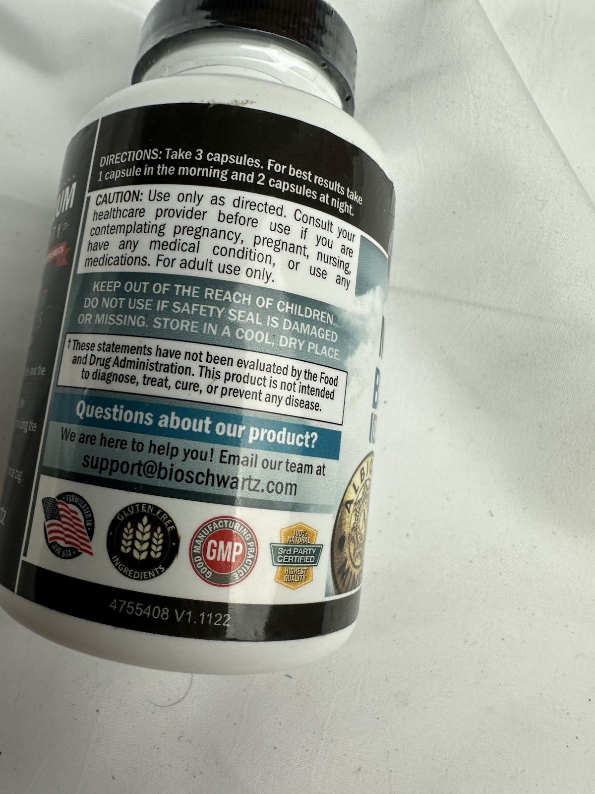 BioSchwartz Magnesium Bisglycinate, 180 VegCaps, EXP: 9/26