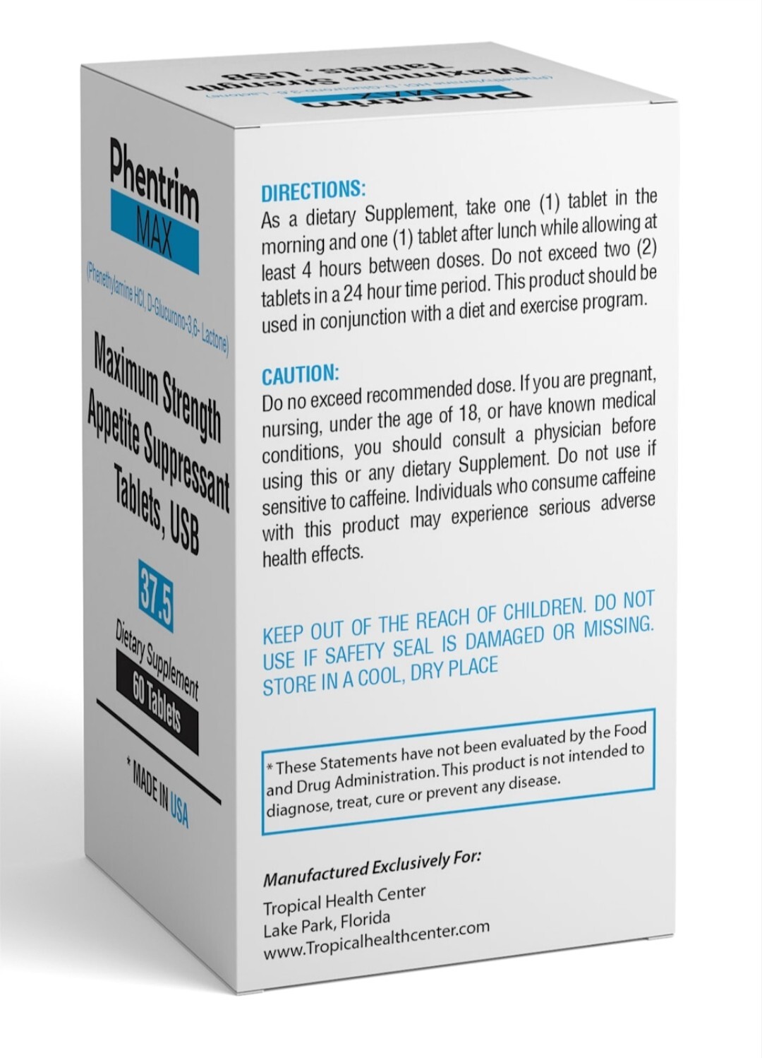 Phentrim Max 37.5 Max Strenght weight loss tablet appetite suppressant energy