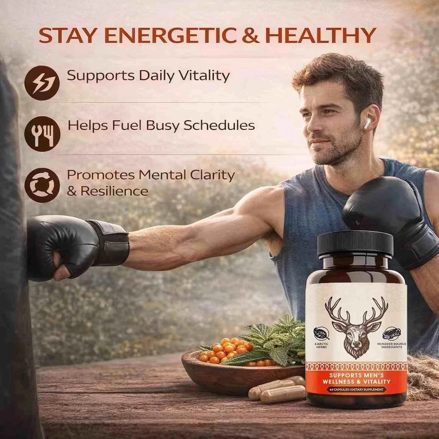 Primal Viking Men’S Overall Well-Being Supplement – Arctic Herbal & Caribou Extr