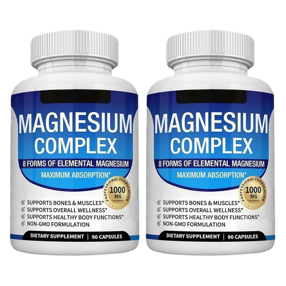 1~5x Magnesium Complex Supplement 8 Elemental 1000mg – Vegan Non-GMO 90 Capsules
