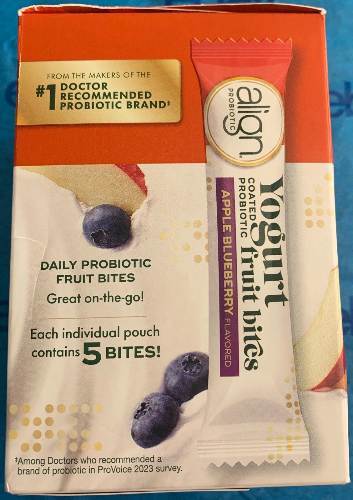 Align Yogurt Coated Probiotic Fruit Bites Apple Blueberry 21 Pouches 252g New