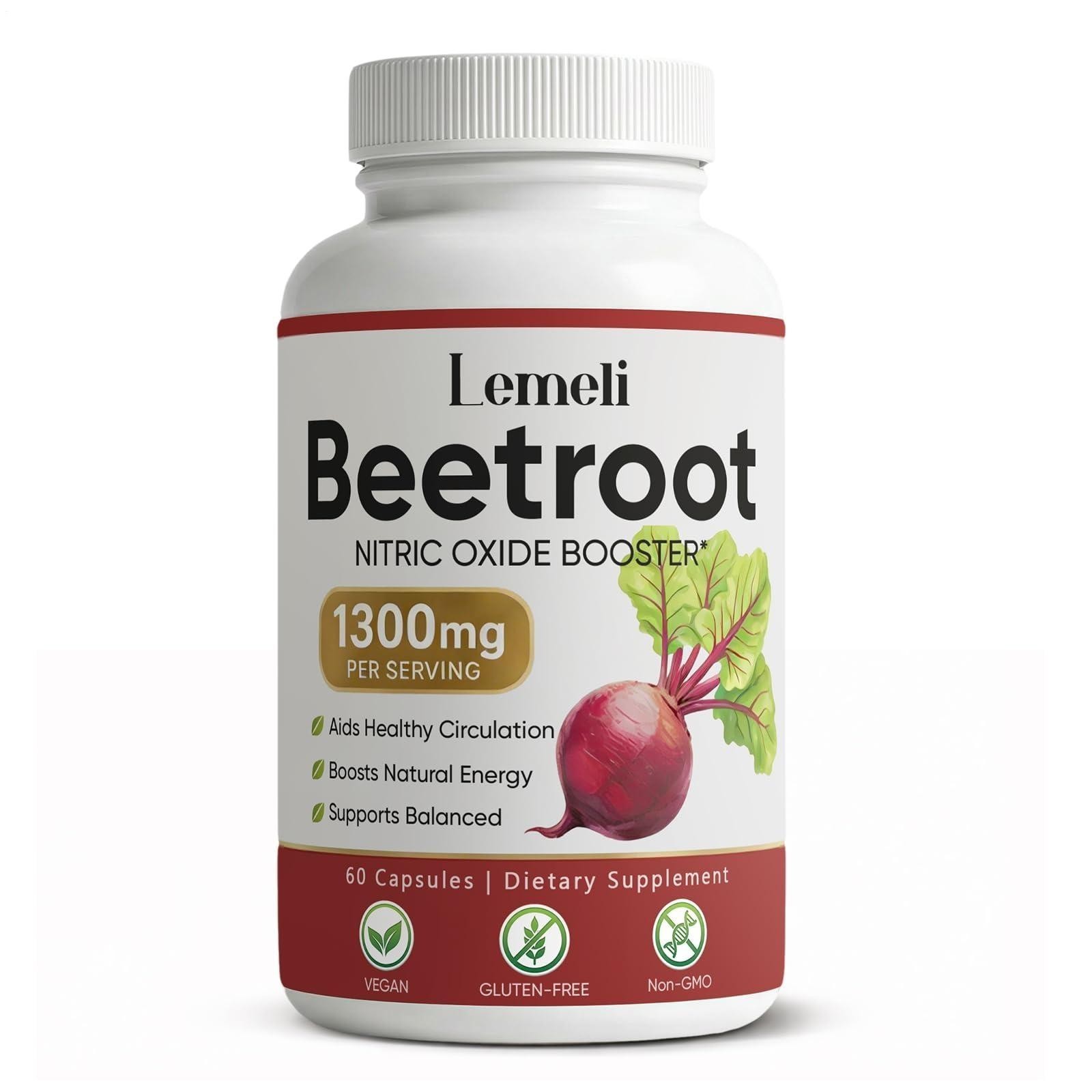 Lemeli Beetroot – High Quality 1300mg, Lemeli Beet Root Formula 60 Capsules
