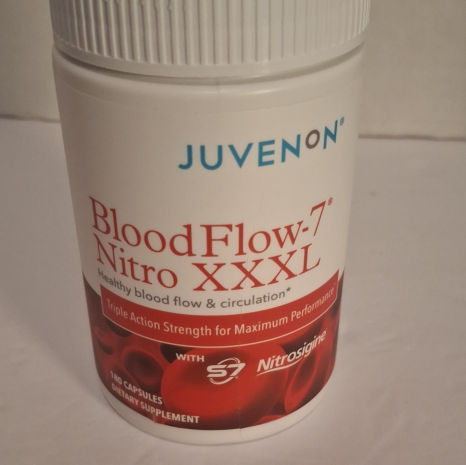 Juvenon BloodFlow-7 Nitro XXXL Triple Action Nitrosigine 1500mg 180 EXP 10/27