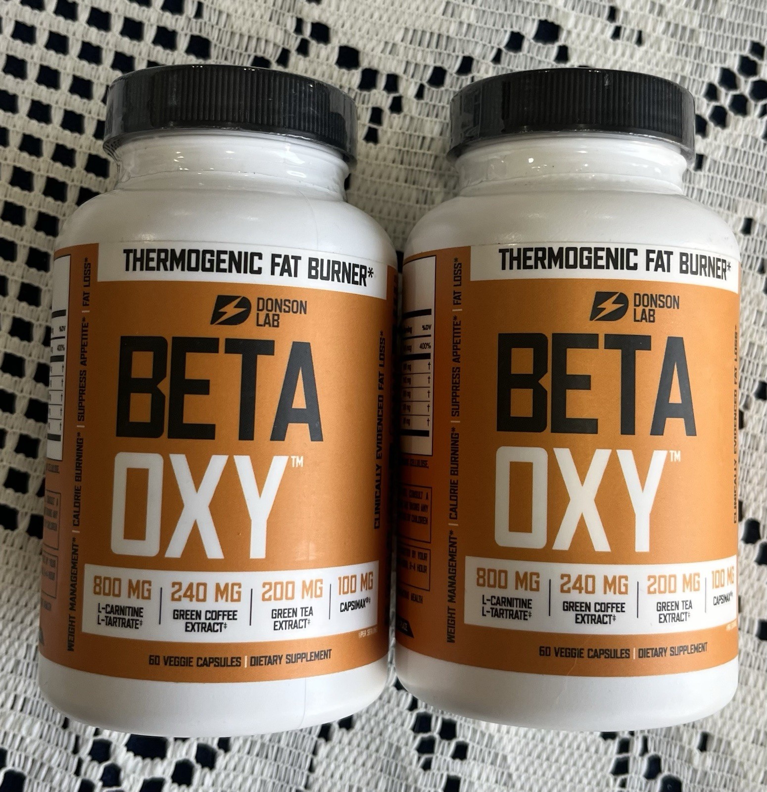Beta Oxy Thermogenic Fat Burner, Weight Management, 60 caps Each X2, Ex 05/26