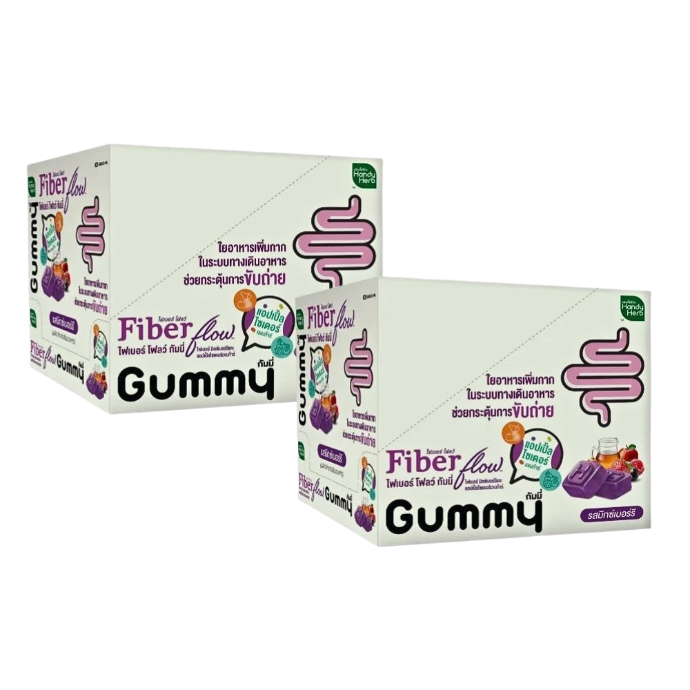 2 Boxes Handy Herb Fiber Flow Gummy Mixed Berry Apple Cider Vinegar Detox 48 pcs