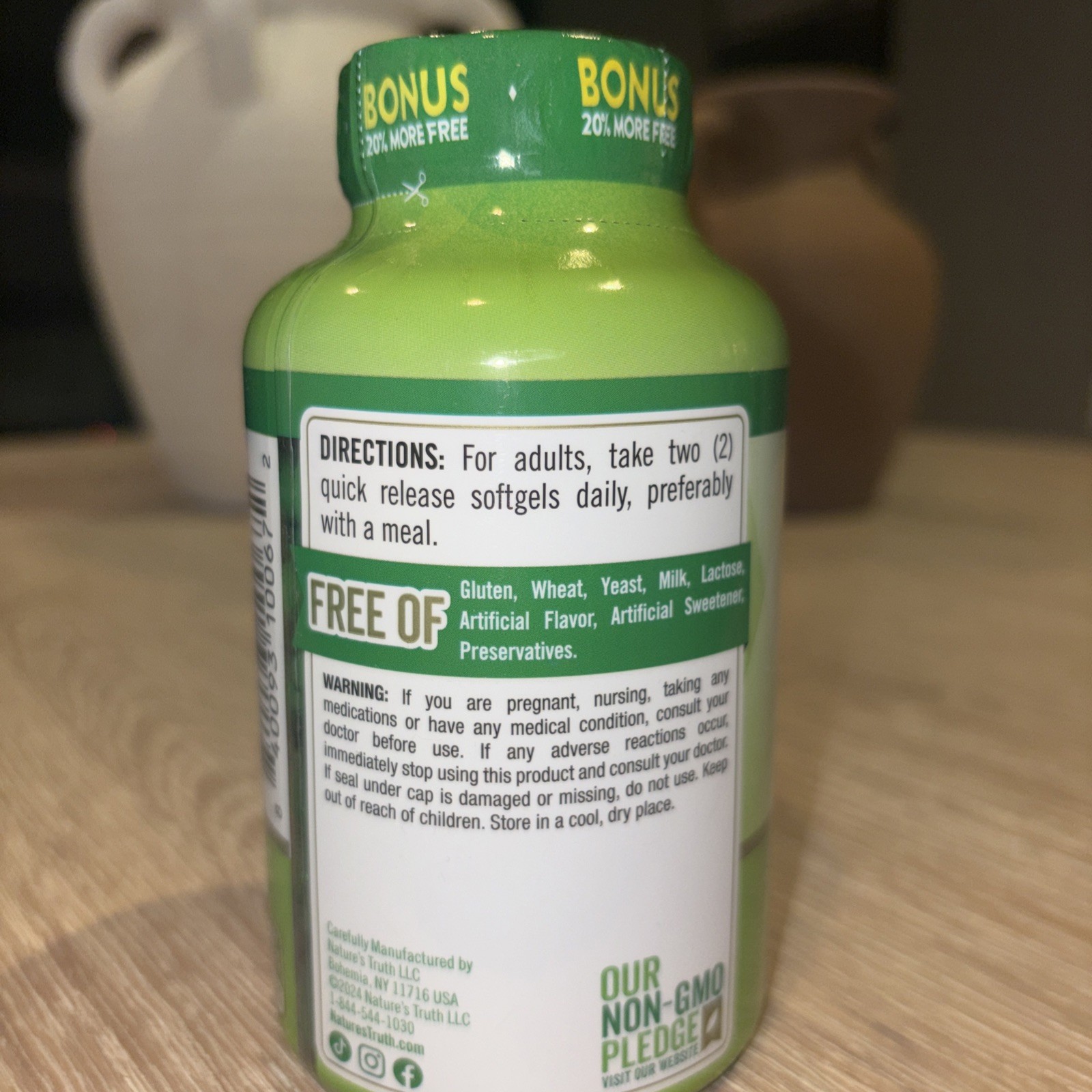 Absorbable Calcium 1200mg Plus with D-3 5000 IU 120 Softgels Non-GM) Gluten Free