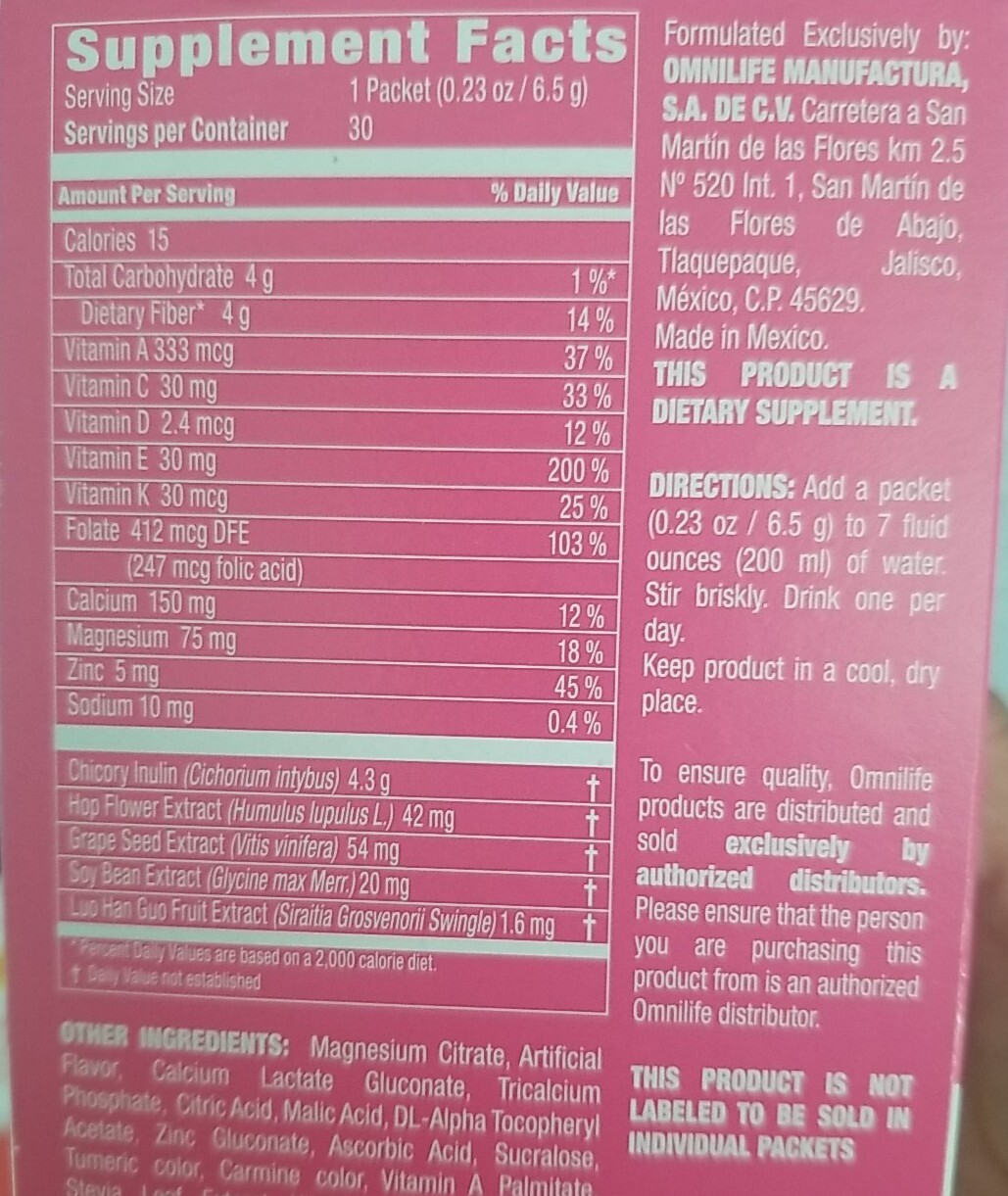 fem omnilife vitaminas para Mujer sistema Hormonal origina oml Fem antioxdantes