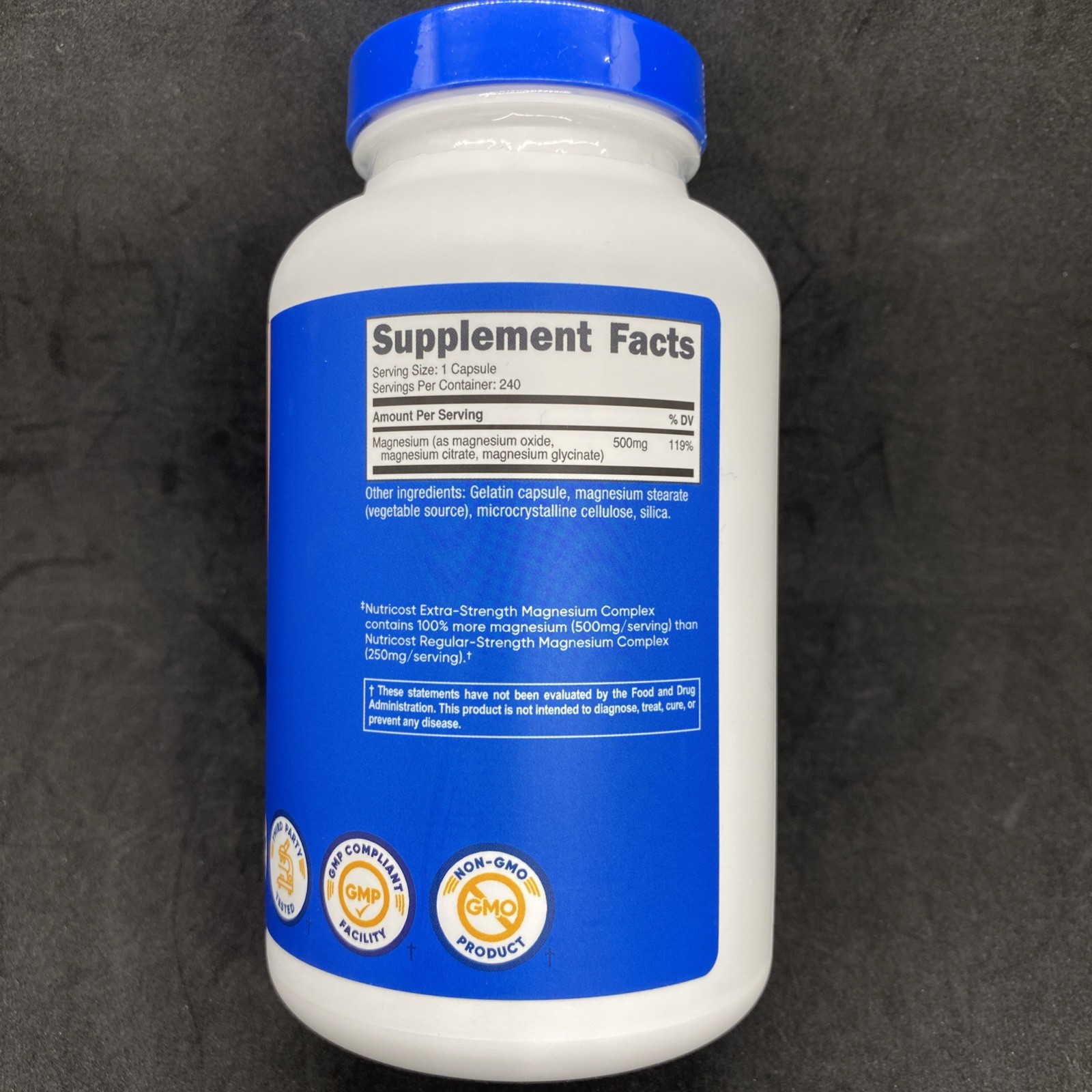Nutricost Magnesium Complex Extra Strength 500mg 240 Capsules Exp 11/2028