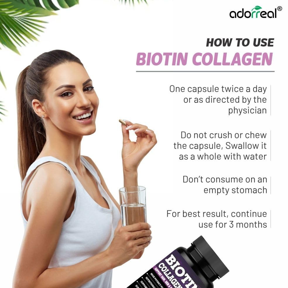 Ador.real Biotin Collagen 60 Caps Pack of 3 Vegan Beauty Support