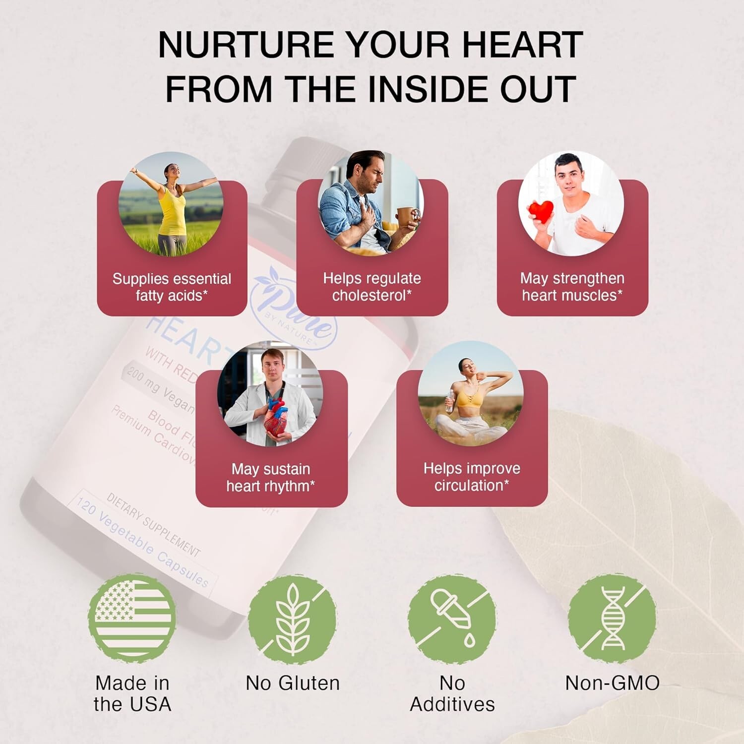Pure By Nature Red Yeast Rice & CoQ10 Supplement, May Support Vascular Welfar…