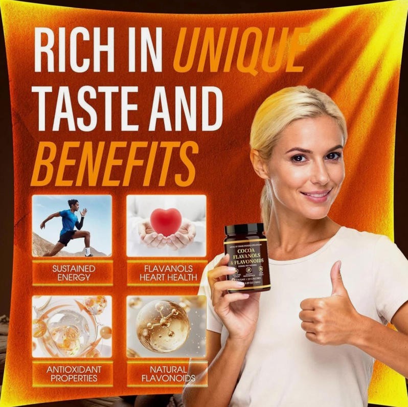 1-PCS High Flavanol Cocoa Powder Flavonoids Supplements Energy Boost 1200mg US